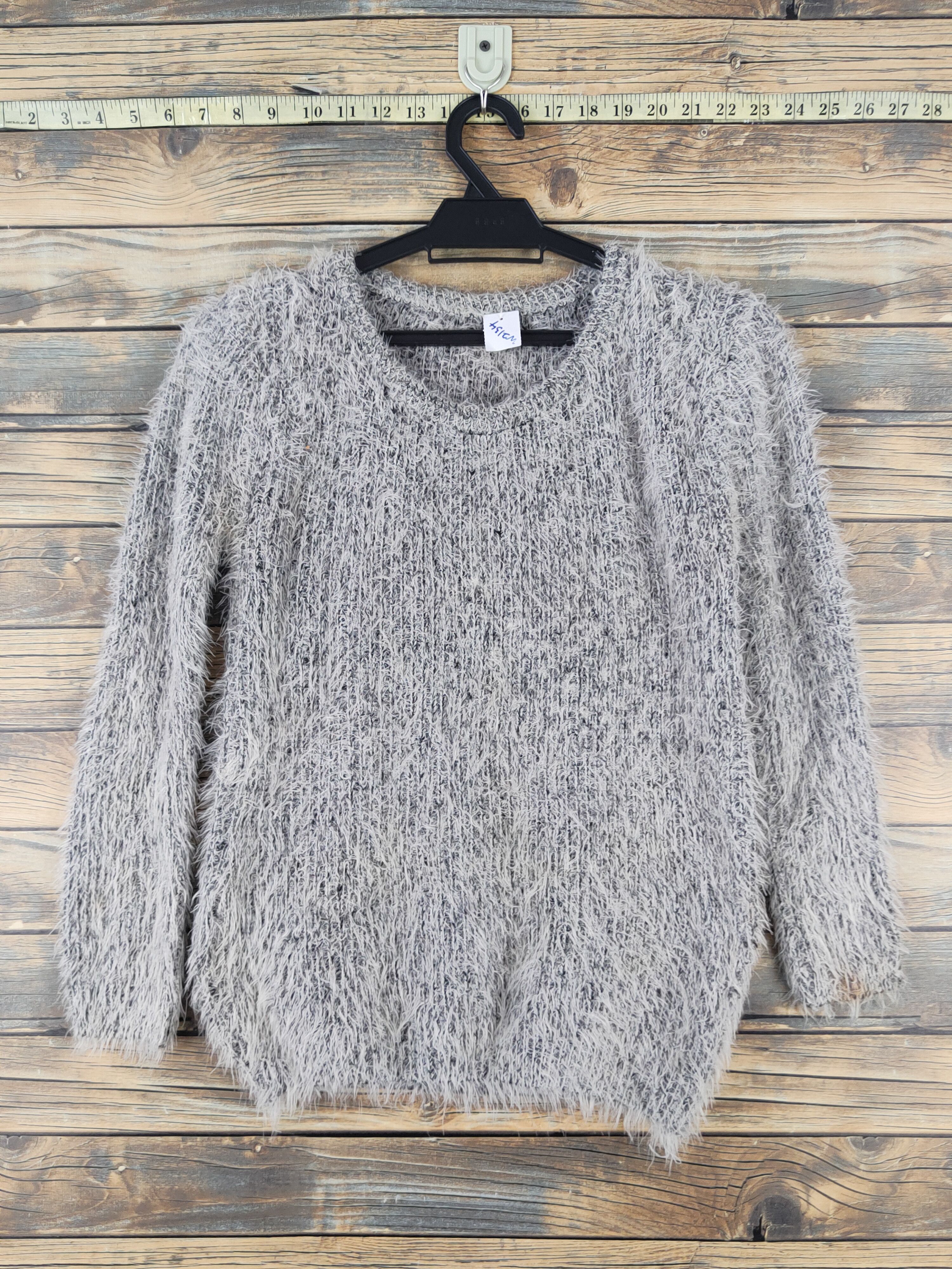 Japanese Brand Black Shag Shaggy Fur Mohair Knitwear #W2134