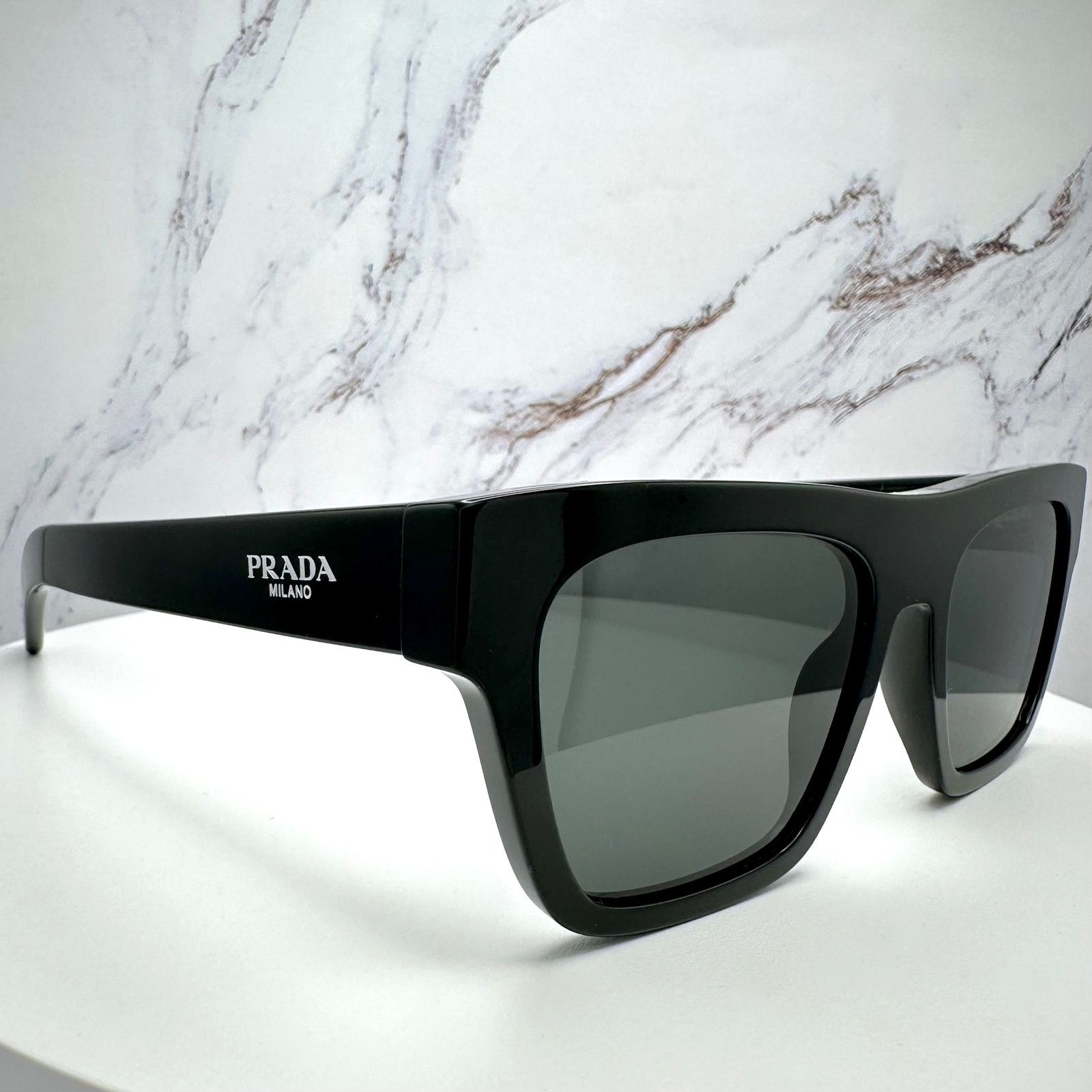 Prada NEW PRADA Sunglasses Black Square Rectangle w/ Box & Case Size ONE SIZE - 5 Thumbnail