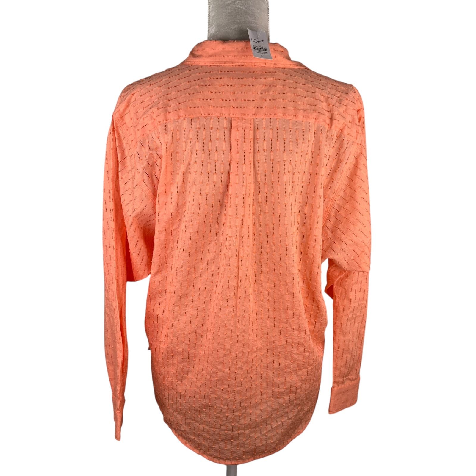 Loft LOFT Button Down Shirt Peach Textured Small New Size S / US 4 / IT 40 - 2 Thumbnail