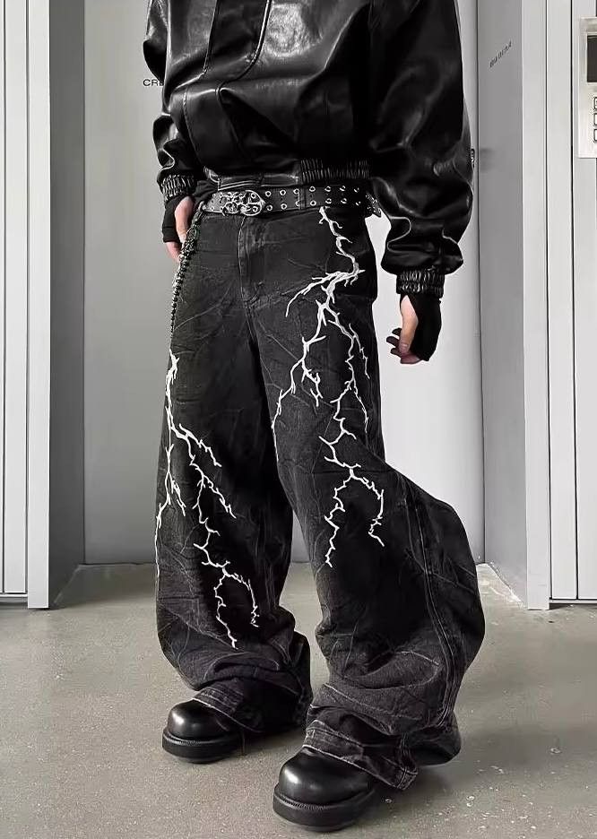 Japanese Brand × Vintage baggy stylish jeans with a zipper image Size US 34 / EU 50 - 6 Thumbnail