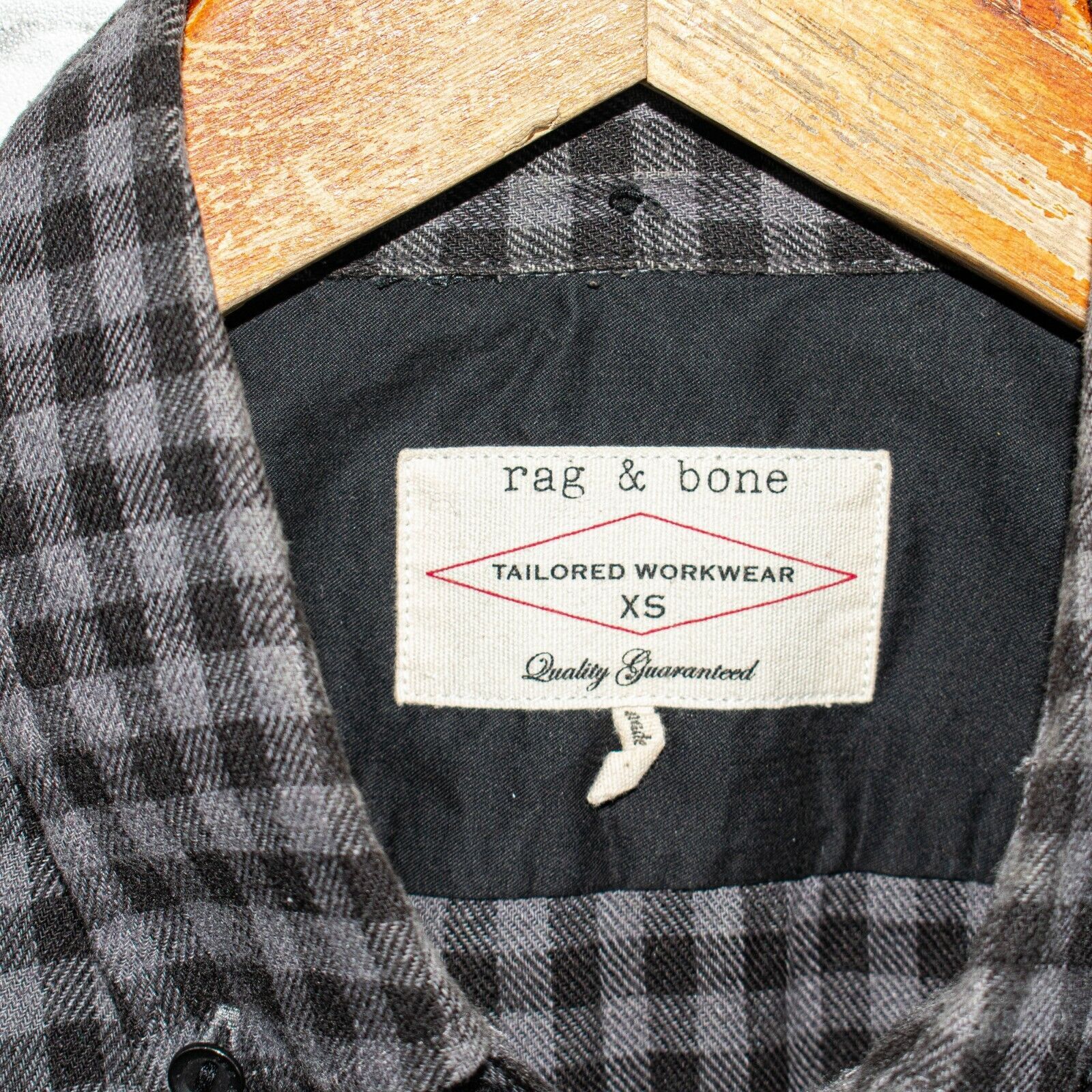 Rag & Bone Rag & Bone Tailored Workwear Flannel Shirt Black Gray check Size US XS / EU 42 / 0 - 3 Thumbnail