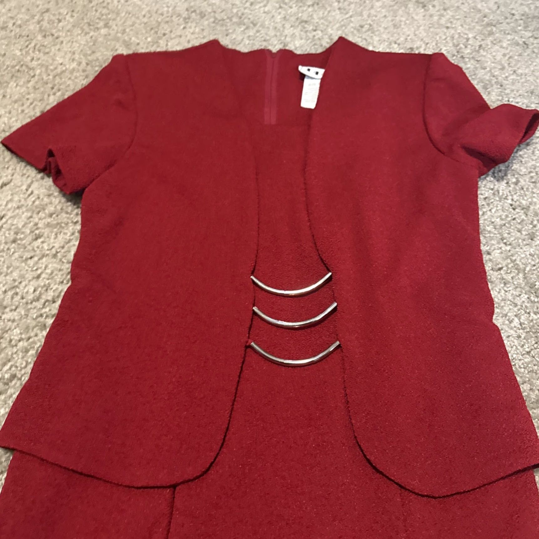 Vintage VINTAGE DBY Dress Women 10 Red Blazer Suit One Piece Polyester Spandex Size L / US 10 / IT 46 - 3 Thumbnail