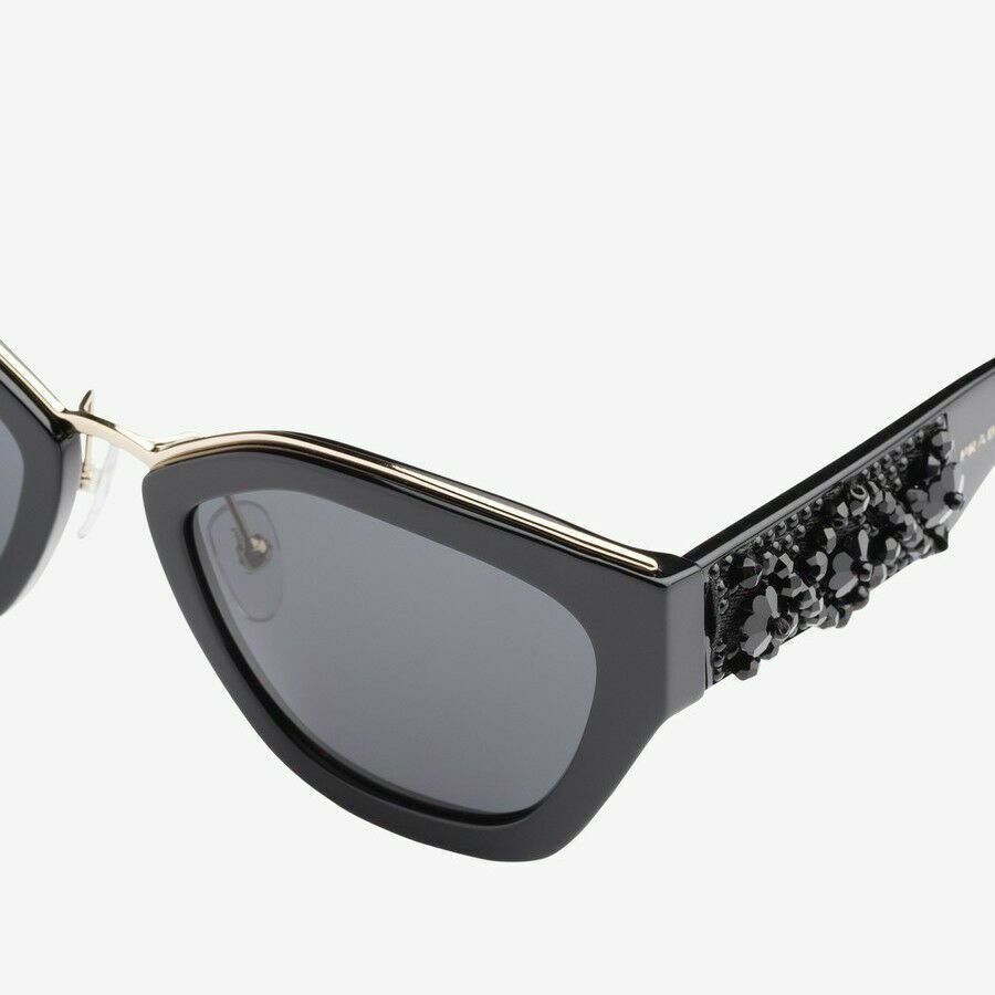 Prada Prada SPR 10T 1AB5S0 Black Cat Eye Women's Sunglasses Size ONE SIZE - 7 Thumbnail