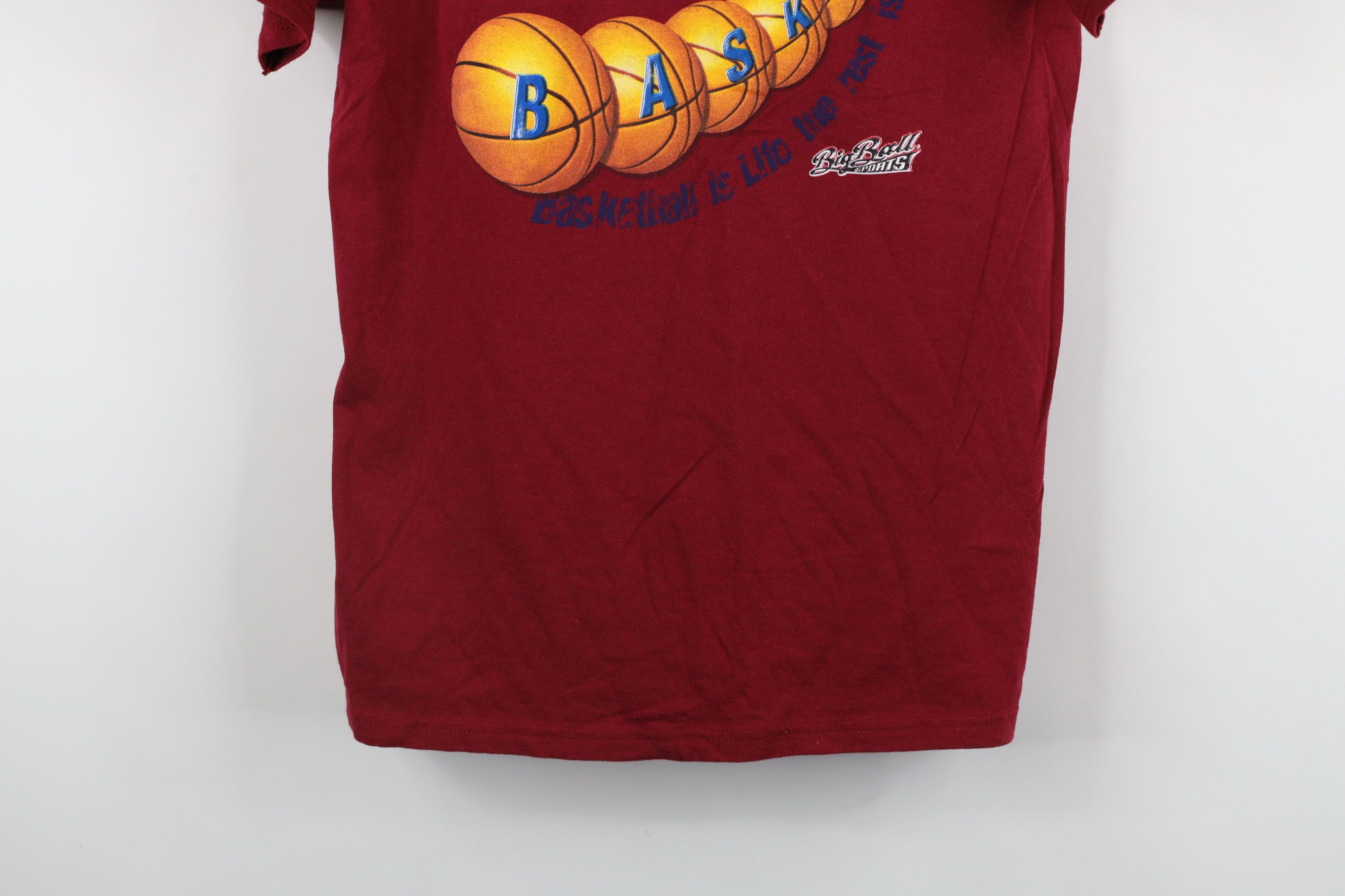 Vintage Vintage 90s Streetewar Basketball Is Life T-Shirt Red Cotton Size US S / EU 44-46 / 1 - 3 Thumbnail