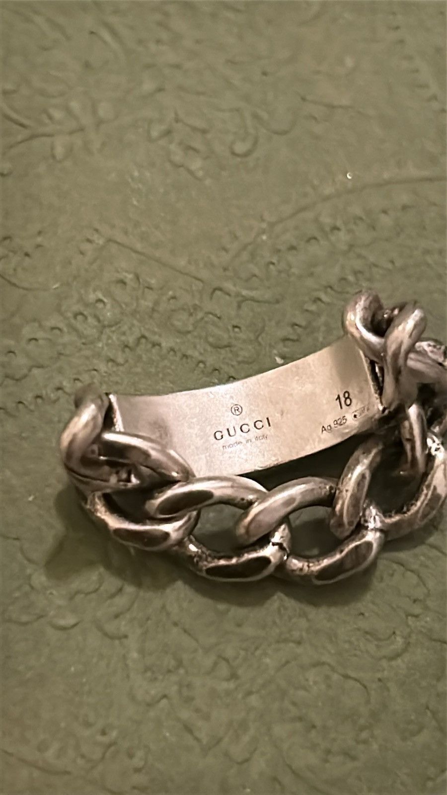 Gucci Gucci Tag Chain Enamel Arg 925 Ring Size ONE SIZE - 4 Thumbnail