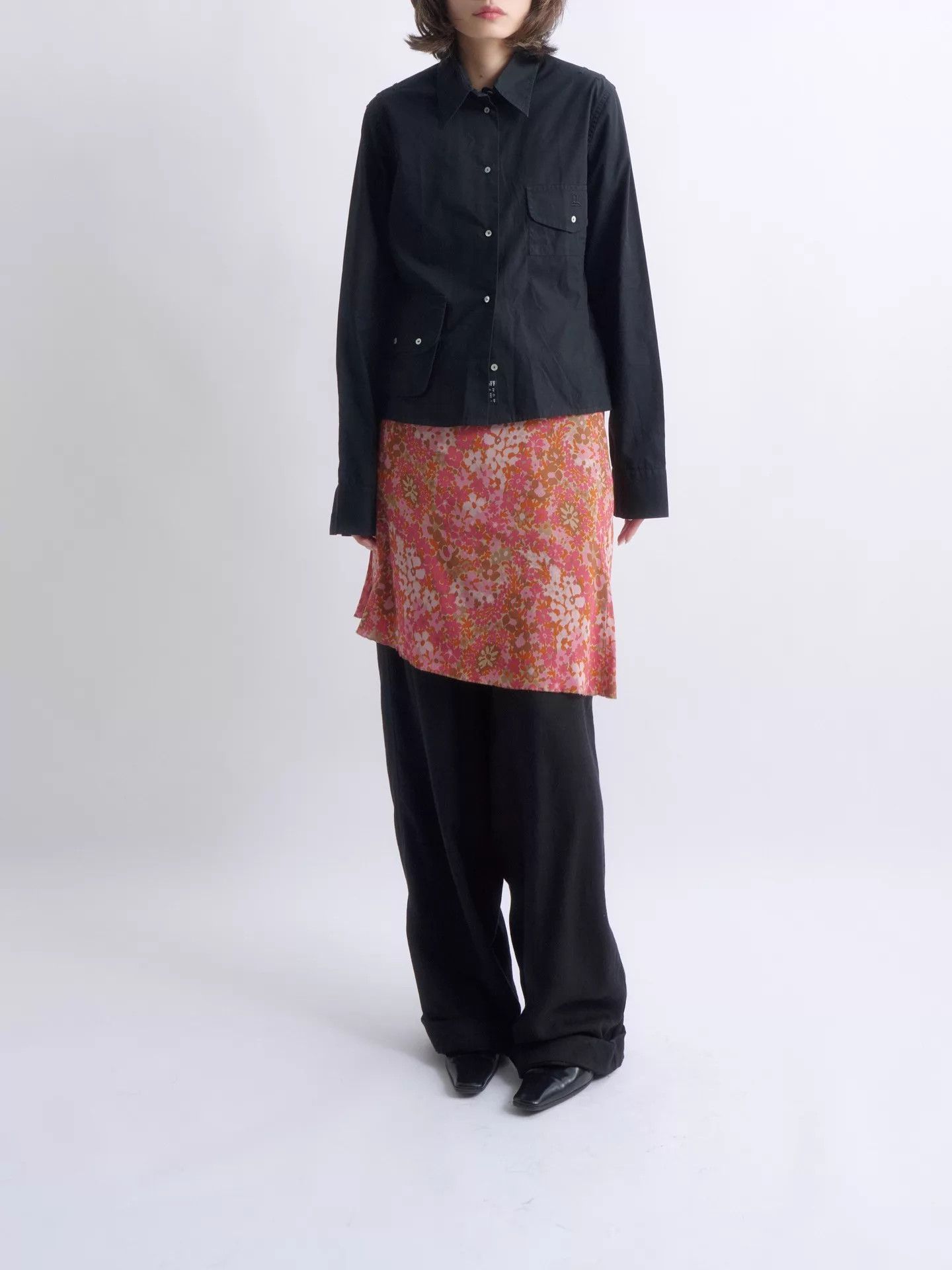 Gianfranco Ferre GIANFRANCO FERRE 90s GFF Black Structured Military Shirt Size M / US 6-8 / IT 42-44 - 5 Thumbnail