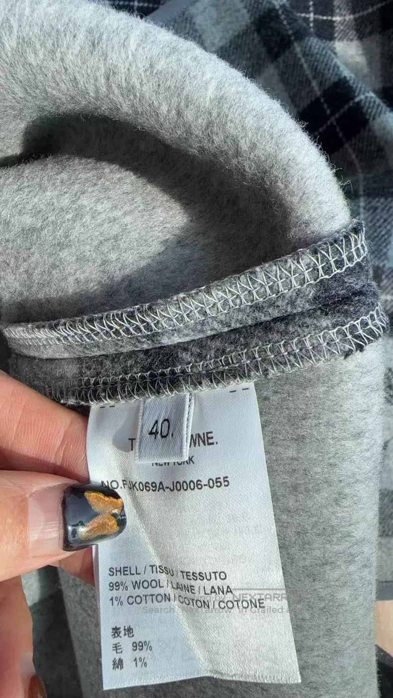 Thom Browne Thom Browne Gray Wool Cardigan with Plaid Skirt Set Size 26" / US 2 / IT 38 - 2 Thumbnail