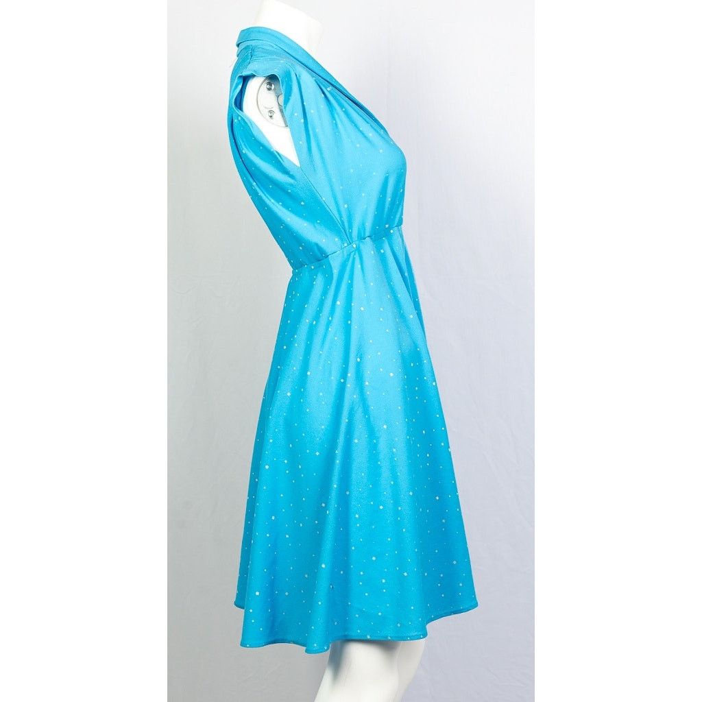 Vintage Vintage 60s Blue sky w white speckle summer shift dress sz S Size S / US 4 / IT 40 - 4 Thumbnail