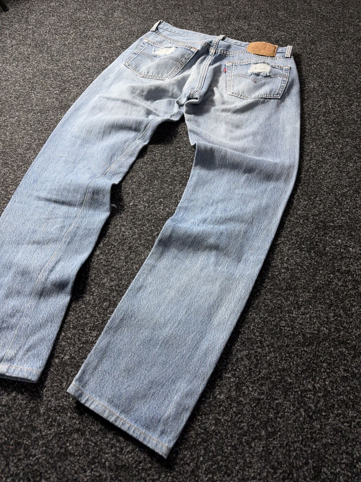 Levi's × Vintage Vintage 90s Levi’s 501 Distressed Denim Pants Jeans y2k Size US 33 - 12 Thumbnail