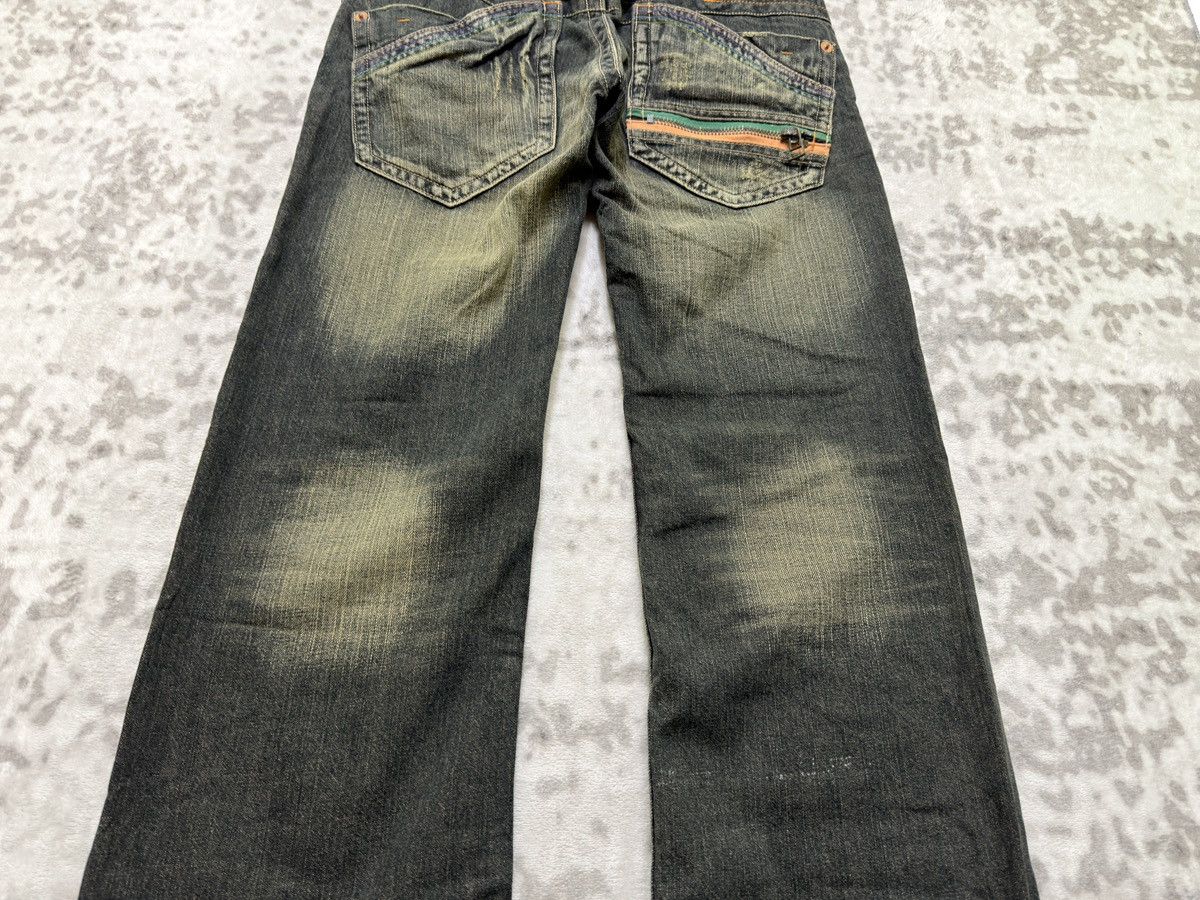 Hysteric Glamour Root Three Muddy Wash Back Buckle Y2K Straight Denim Jeans Size US 31 - 12 Thumbnail