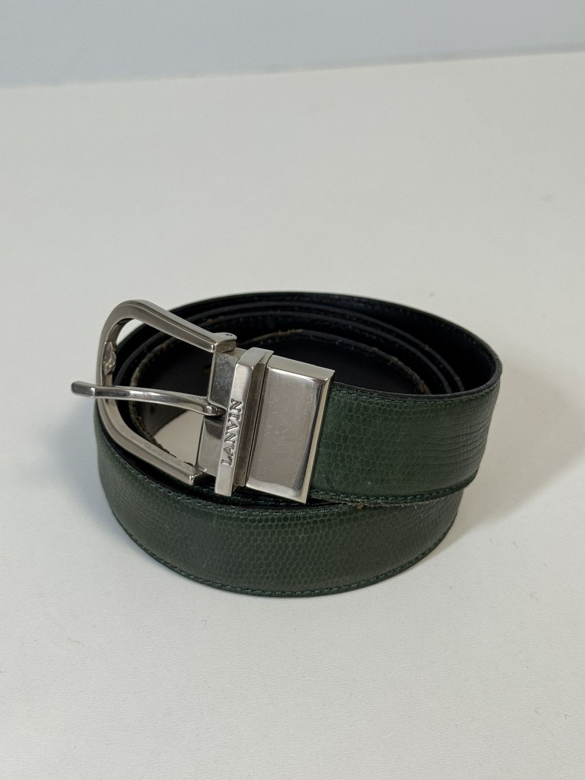 Lanvin Lanvin Belt Luxury Designer Leather Belt Silver Buckle Size ONE SIZE - 1 Thumbnail