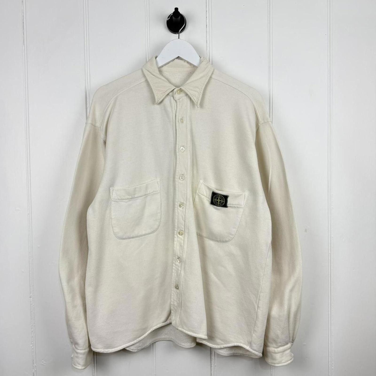 Stone Island 1980’s Stone Island Frontal Badge Shirt Size US XL / EU 56 / 4 - 1 Thumbnail