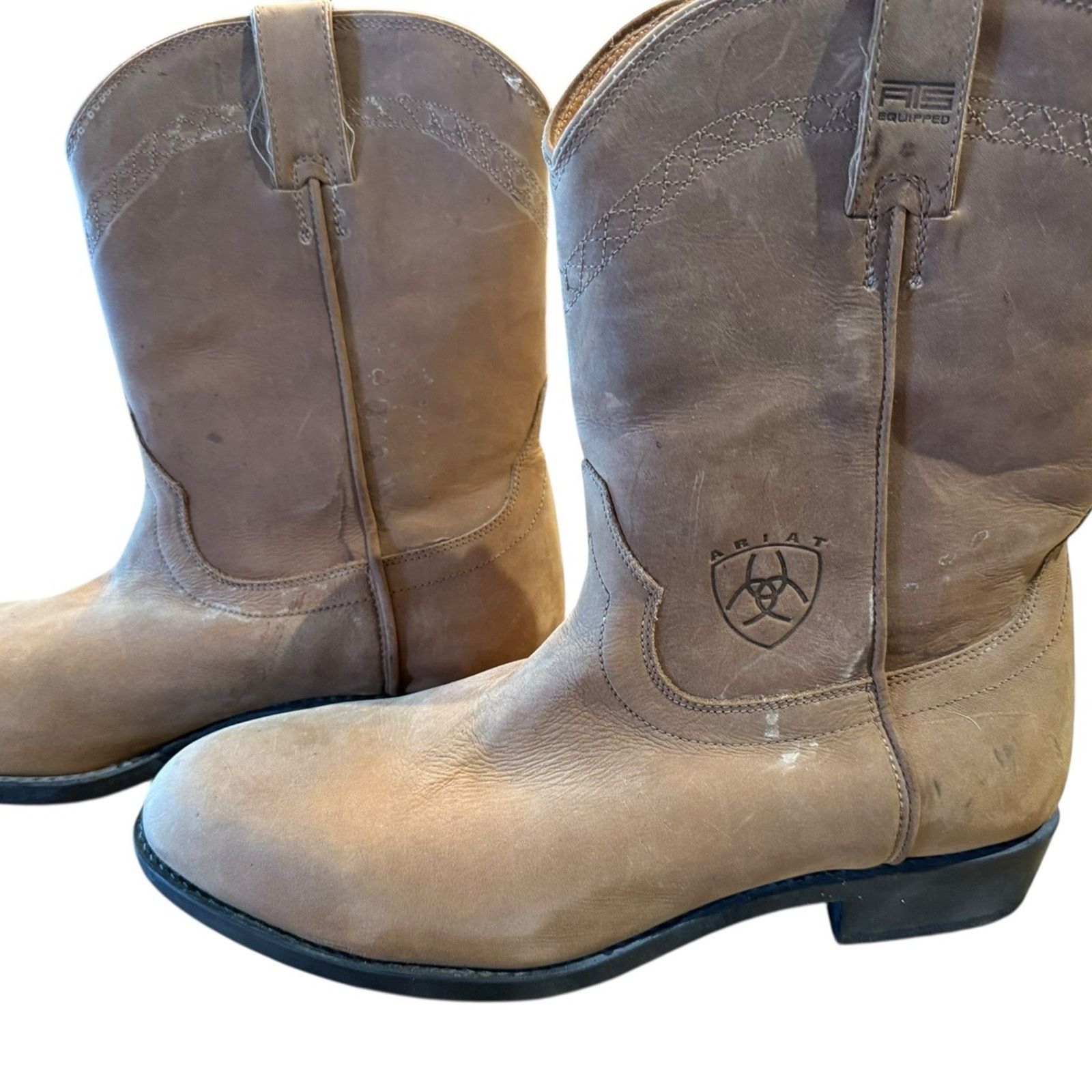 Ariat 11.5 Medium Tan Nubuck Classic Roper Style Boots NWT