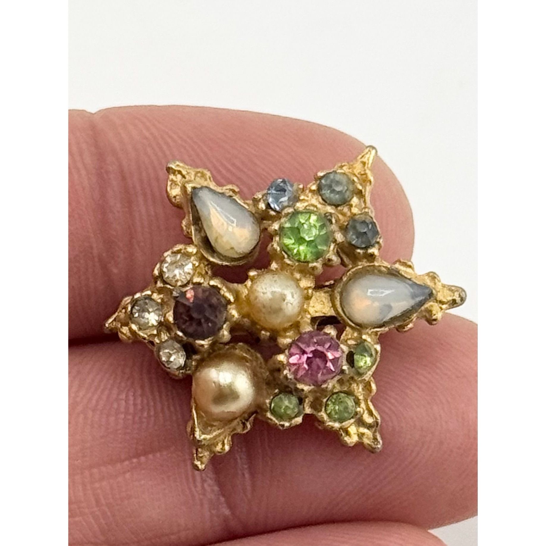 Vintage Vintage glass rhinestone beaded star brooch pin Size ONE SIZE - 2 Thumbnail