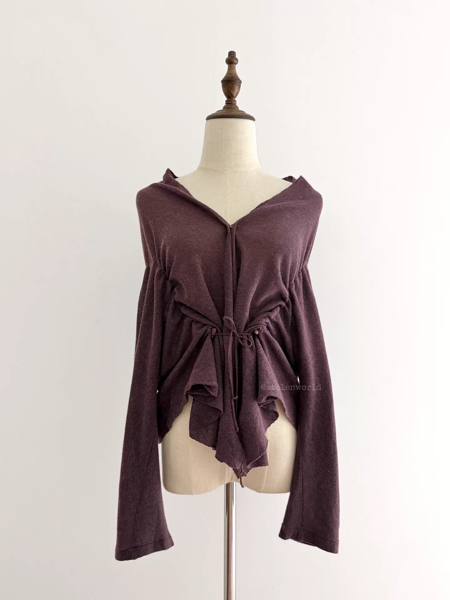 Y's Y's Drawstring Deformed Lightweight Cotton-Wool Top Size 3 Size L / US 10 / IT 46 - 3 Thumbnail