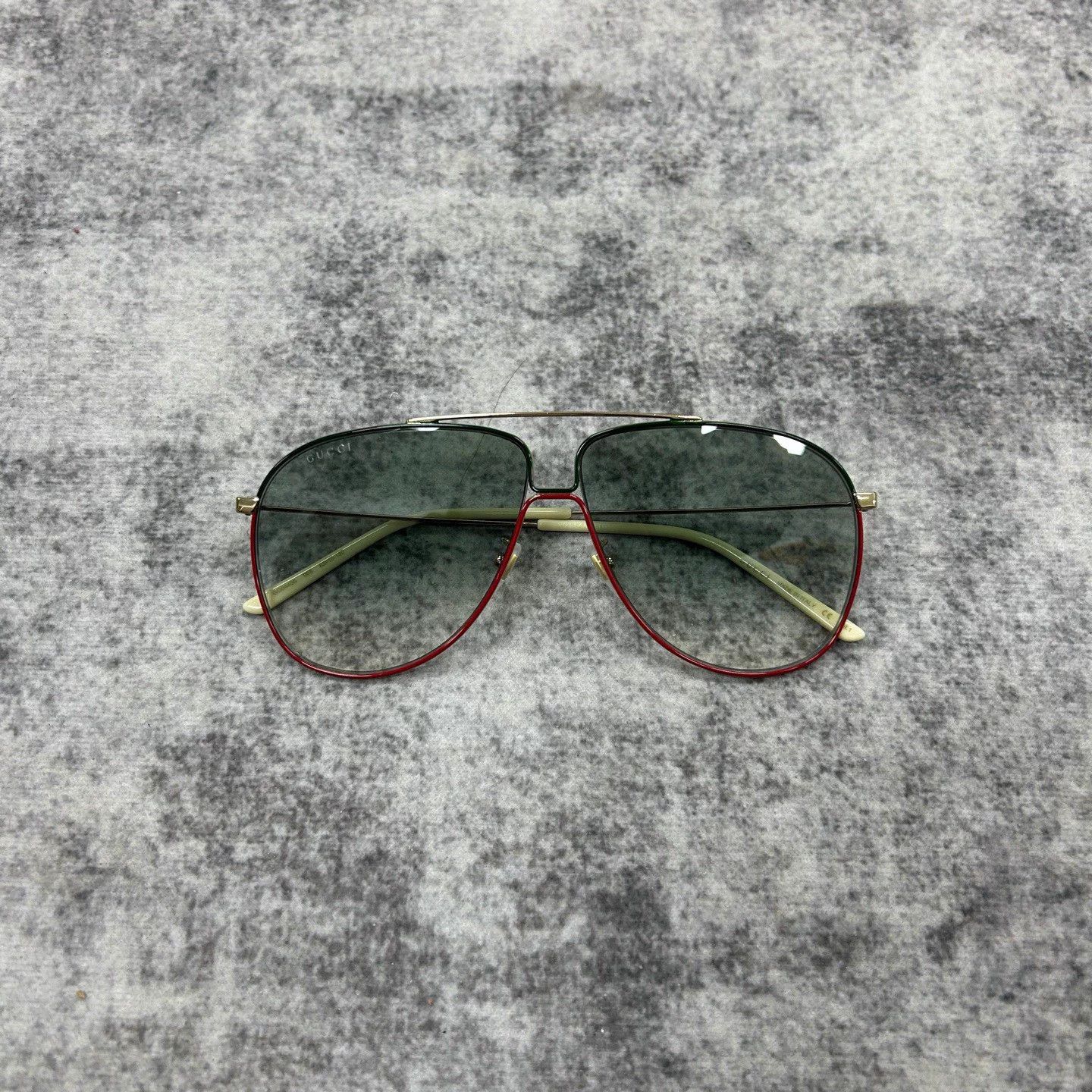 Gucci GUCCI Pilot Sunglasses Oval Temple Logo New Size ONE SIZE - 1 Thumbnail