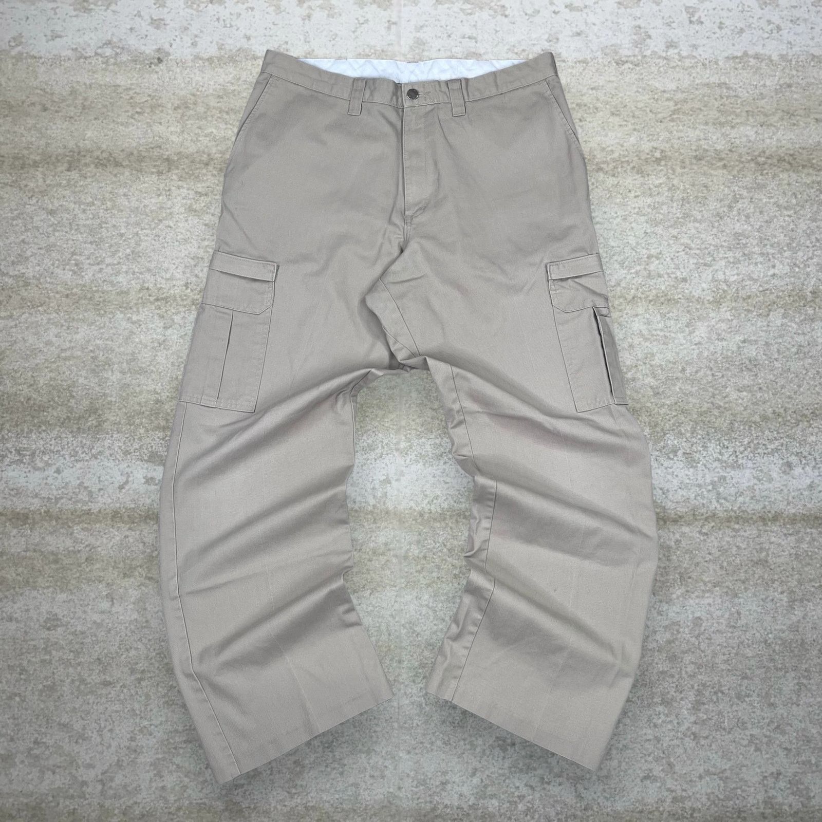 Dickies Vintage 90s Dickies Cargo Pants 36x32 Tan Relaxed Flat Front Size US 36 / EU 52 - 2 Thumbnail