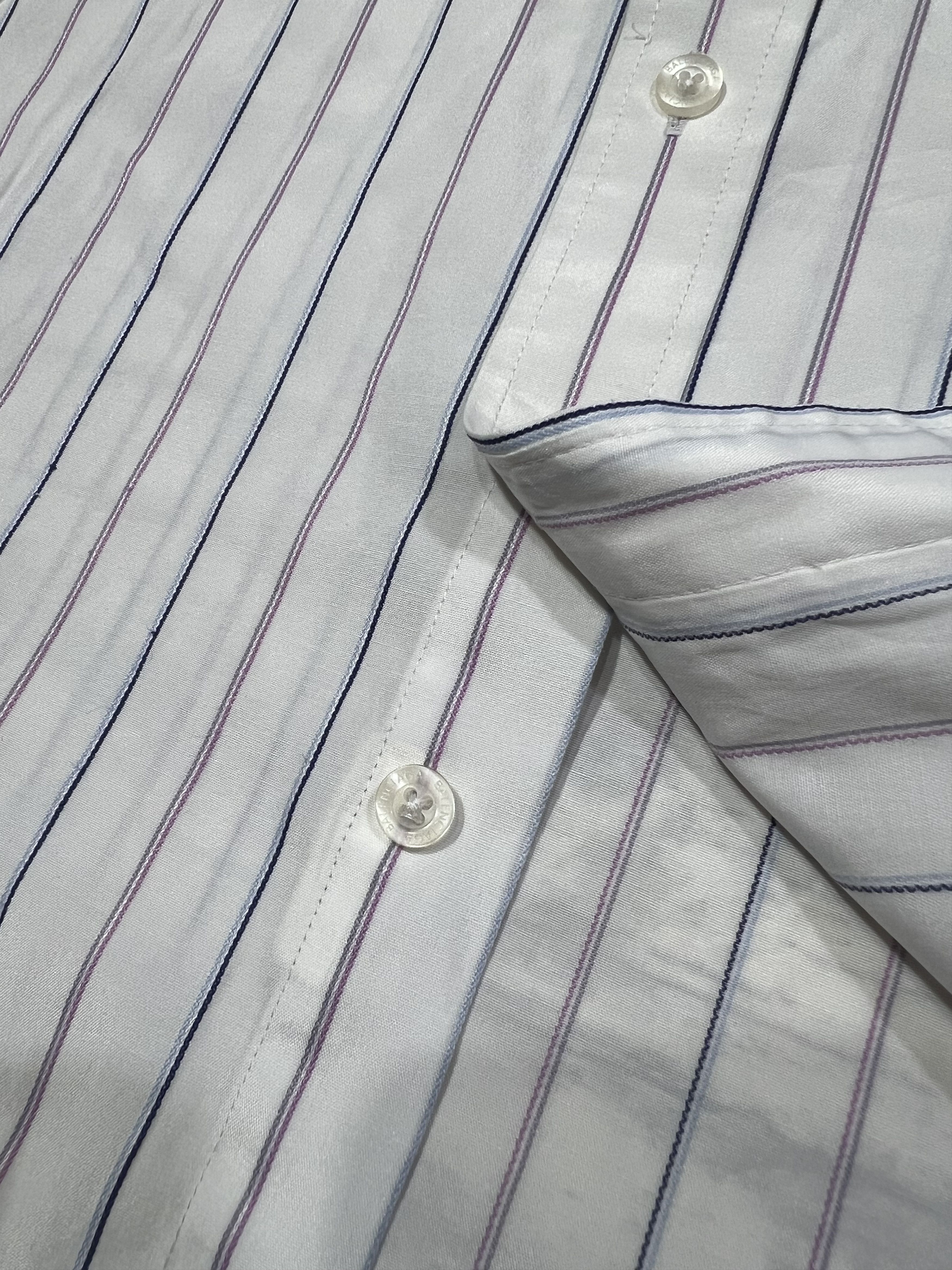 Balenciaga Vintage 90s Balenciaga Stripe Embroidery Button Shirt Size US L / EU 52-54 / 3 - 5 Thumbnail