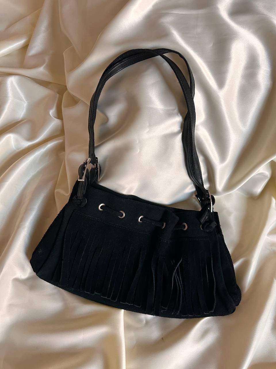 Vintage Vintage black boho suede mini shoulder bag Size ONE SIZE - 3 Thumbnail