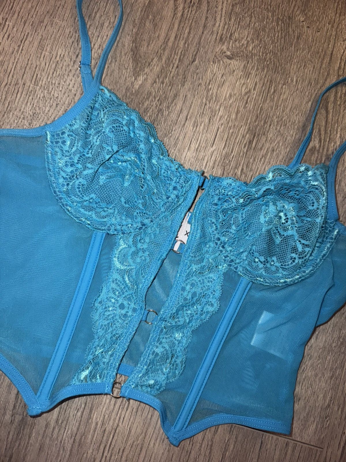 PRINCESS POLLY Princess Polly Lerina Top Blue lace corset top Size XS / US 0-2 / IT 36-38 - 10 Thumbnail