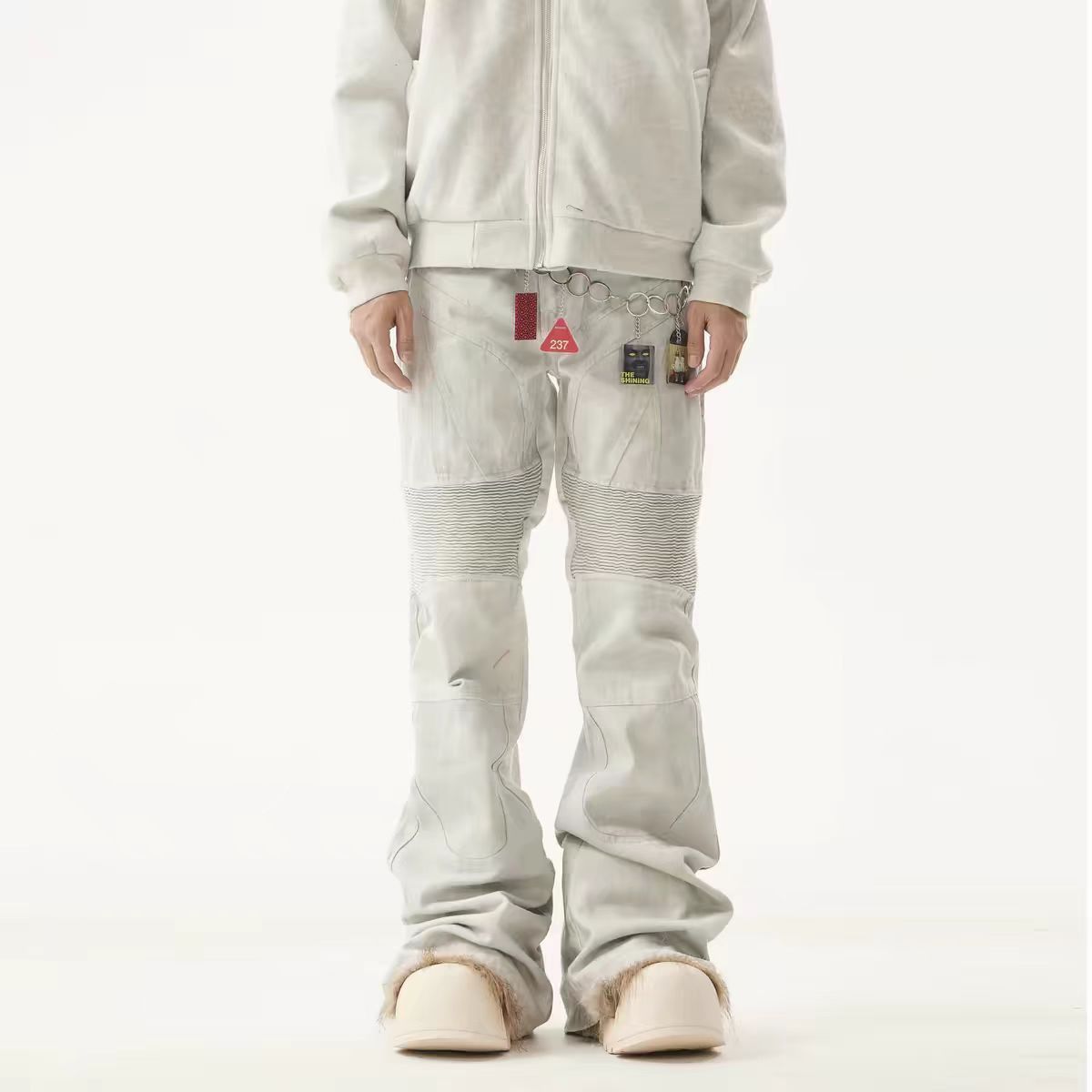 Japanese Brand × Jean Old Distressed Deconstructed Micro Flare Jeans Size US 32 / EU 48 - 2 Thumbnail