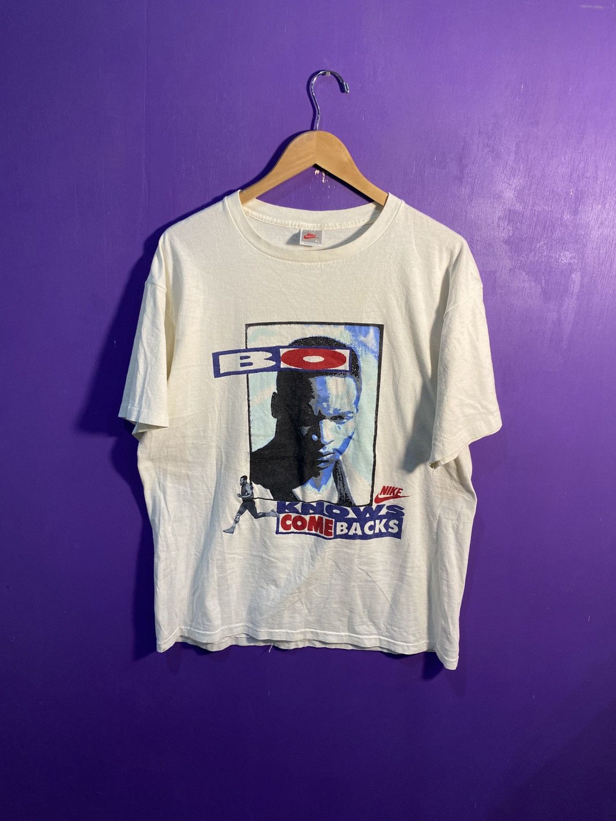 Nike Vintage 80s Nike Bo Jackson knows come backs t-shirt Size US XL / EU 56 / 4 - 1 Thumbnail