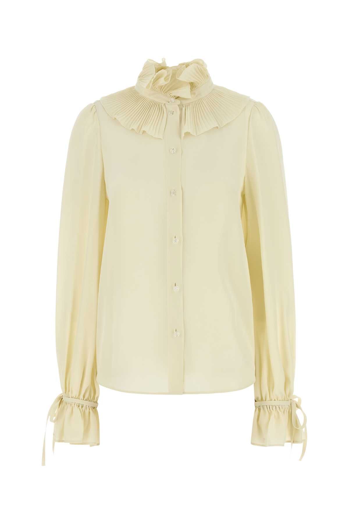Valentino Cream Crepe Shirt Size M / US 6-8 / IT 42-44 - 1 Thumbnail