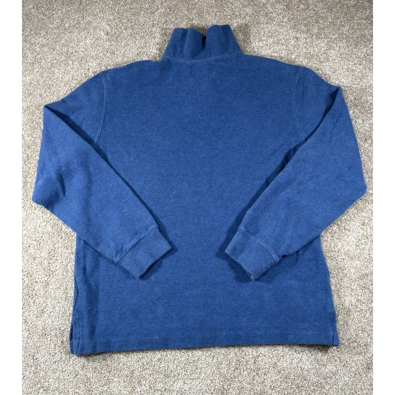 Polo Ralph Lauren VINTAGE Polo Ralph Lauren Quarter Zip Knit Sweater 100% Cotton Mens M Mock Neck Blue Logo 1/4 Zip Regular Wool? Size US M / EU 48-50 / 2 - 5 Thumbnail