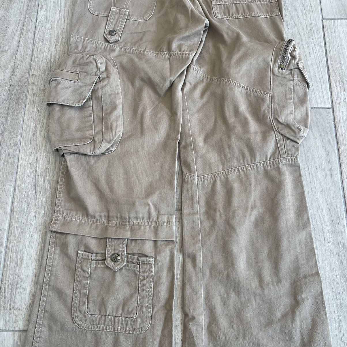 Japanese Brand Spunky Gals 3D Mulch Multi-Pocket Cargo Flare Pants Size US 30 / EU 46 - 5 Thumbnail