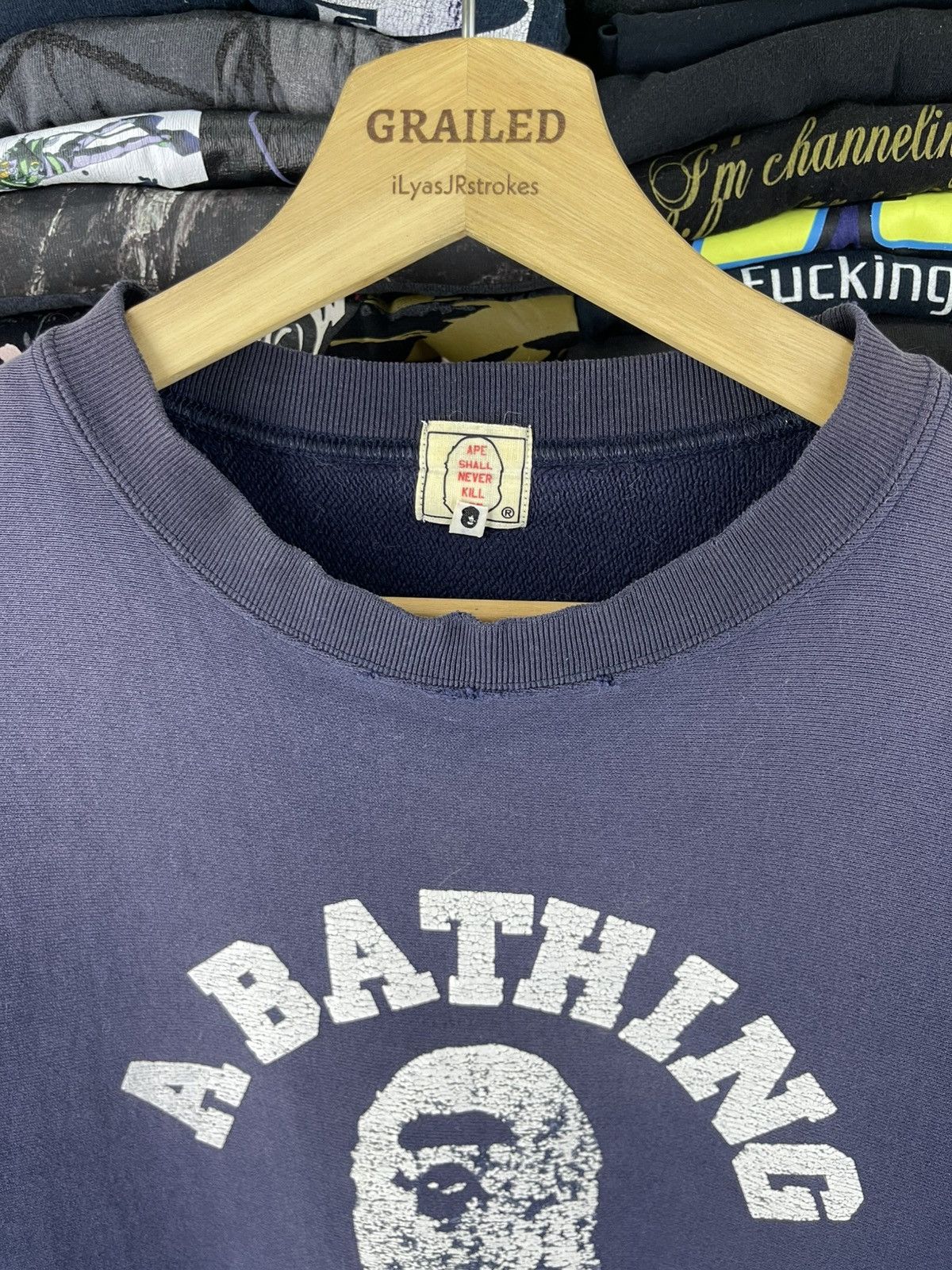 Bape Vintage A Bathing Ape (BAPE) Distressed swetshirt Size US M / EU 48-50 / 2 - 18 Thumbnail