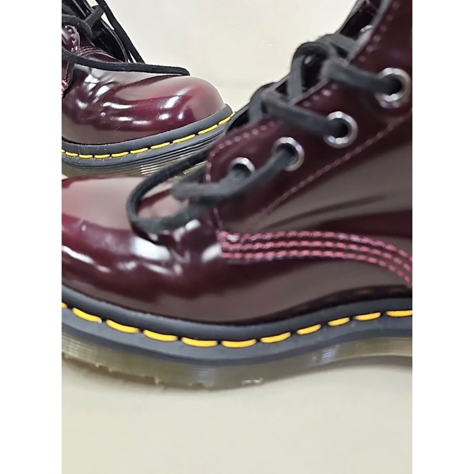 Dr. Martens Doc Martens Combat Boots 24226 Burgundy Maroon Cherry Red EU 37 Womens Vintage Leather Lace Up Rubber 90s Punk Biker Comfort Ankle Boot Shoes Size US 6 / IT 36 - 7 Thumbnail