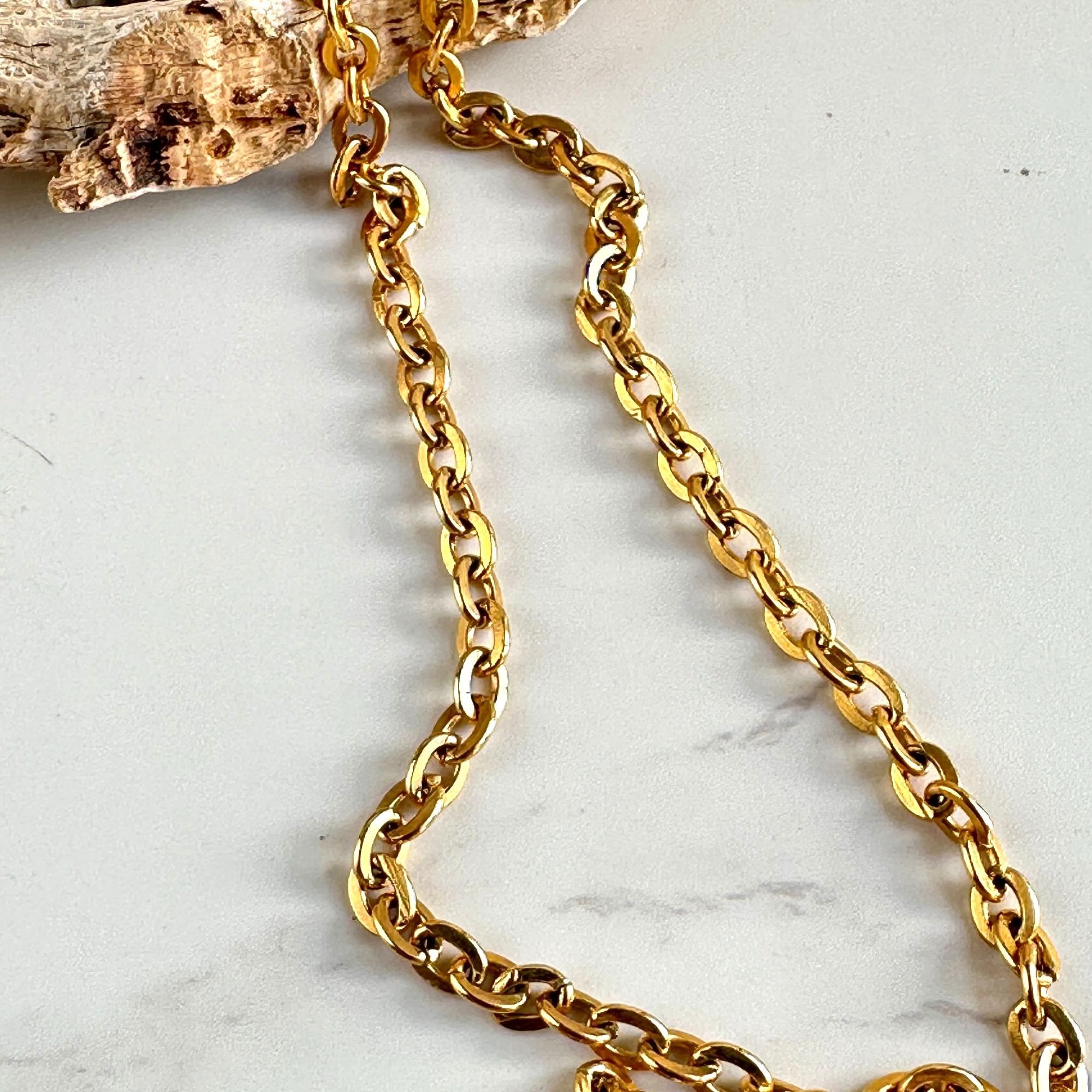 Vintage Gold Plated Oval Link Chain Necklace 18" with Hook Clasp Size ONE SIZE - 4 Thumbnail