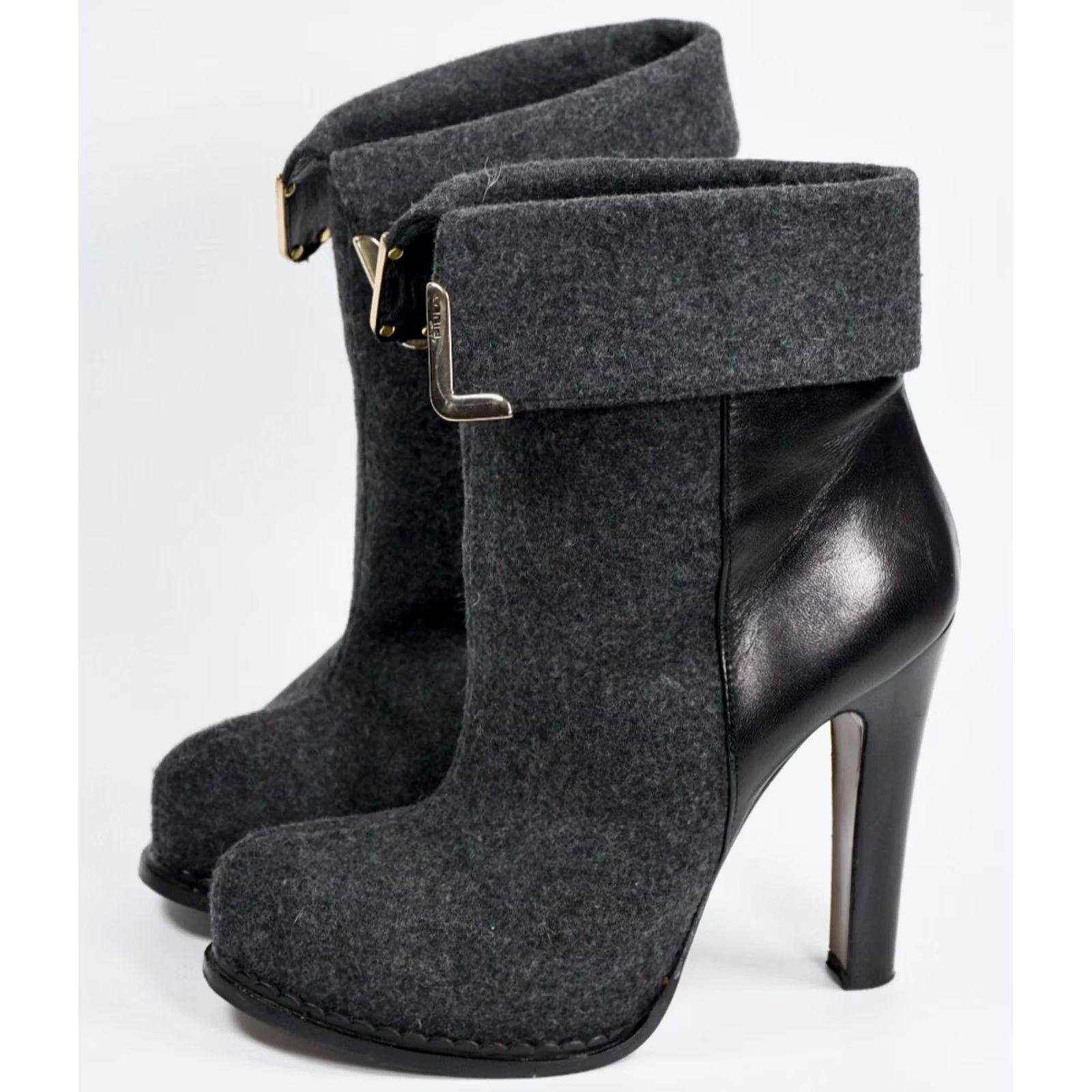Pinko PINKO Boot Leather Heel Bootie GrayEU 40 US 9 UK 7 Women Boots 4 in+ Ultra High 40 Leather Women's Boots Size US 7 / IT 37 - 2 Thumbnail