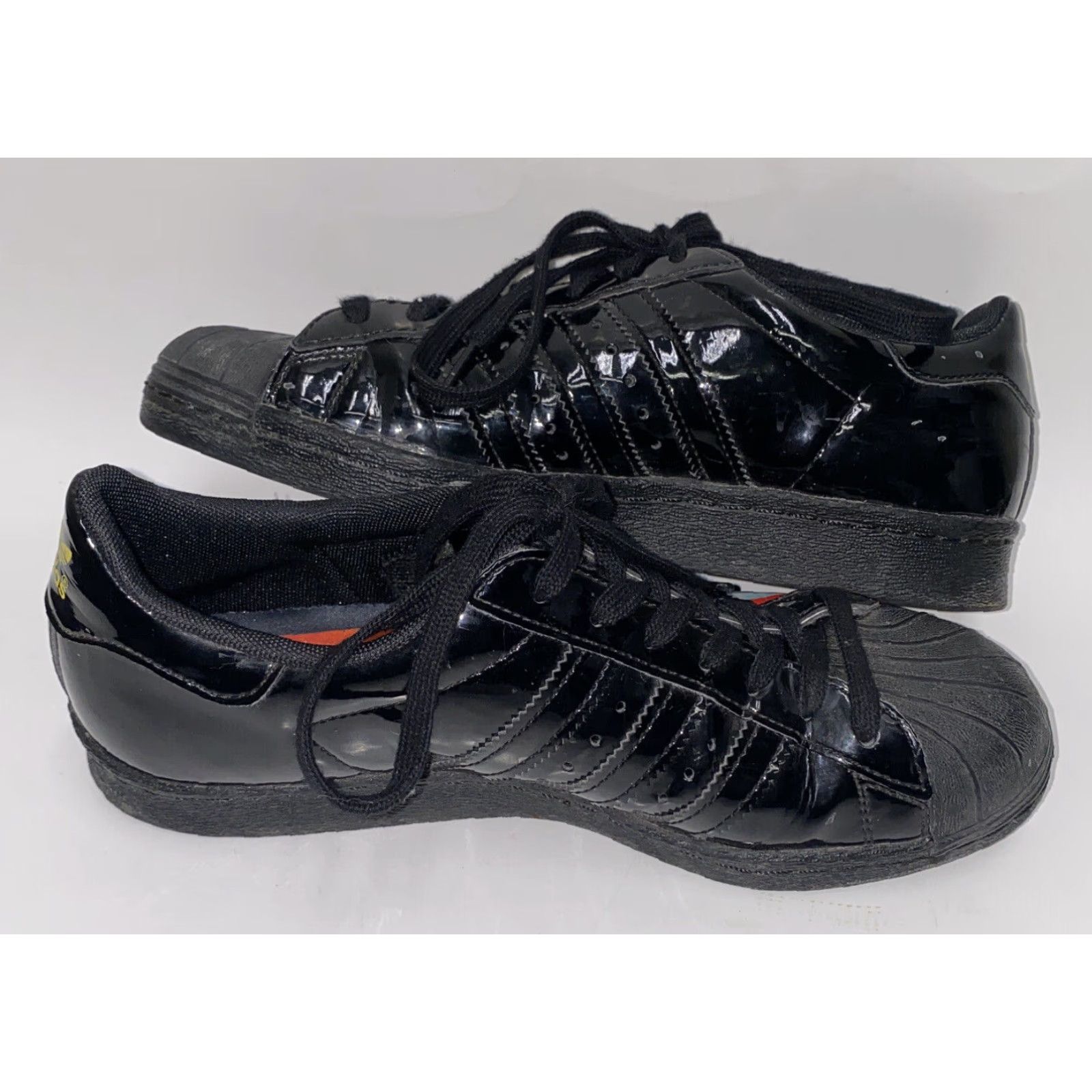 Adidas Adidas Women's Black Leather Sneakers, Lace Up, Casual, Size 6.5 (UK 5), Low Top, Athletic Size US 5 / IT 35 - 4 Thumbnail