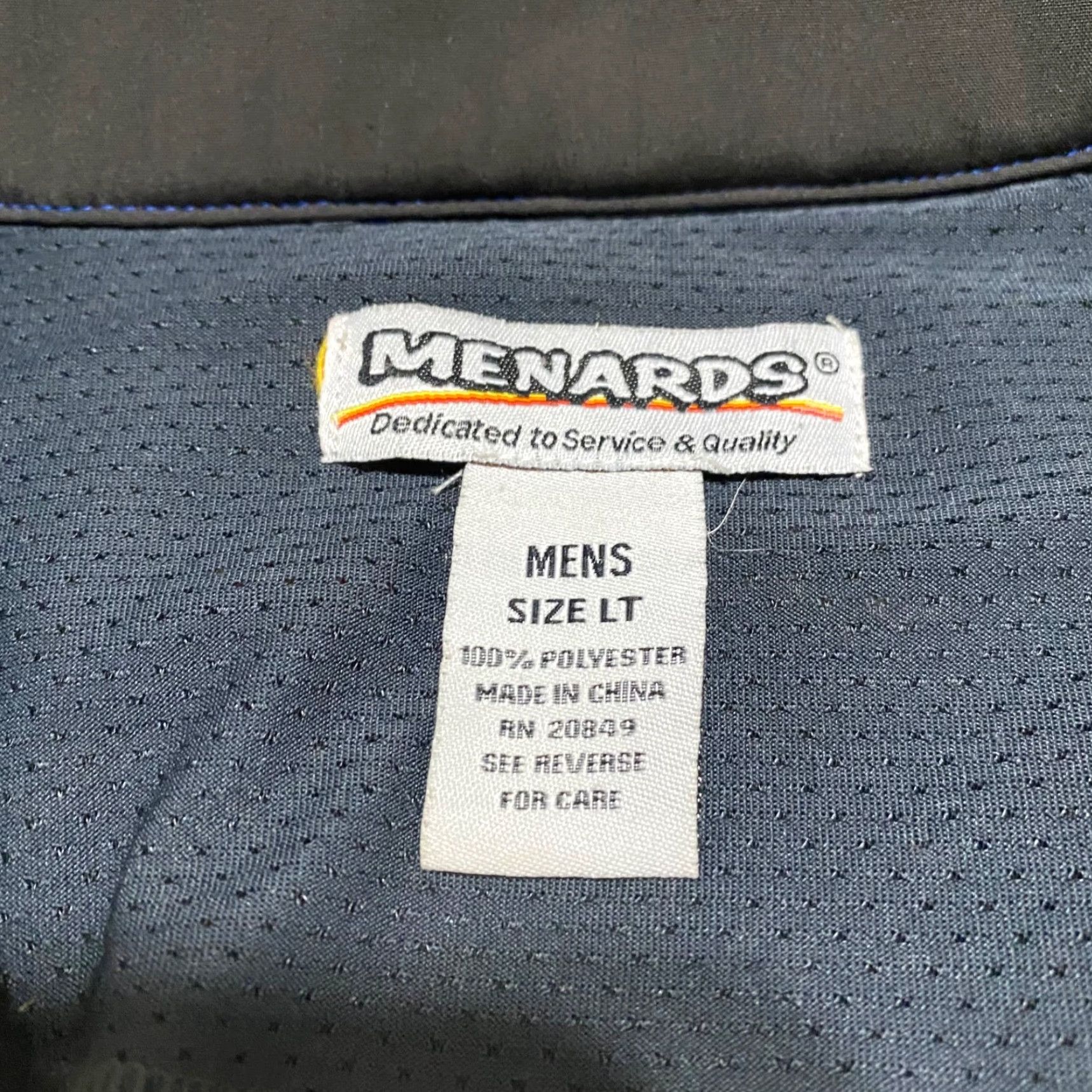 Vintage Menards Jacket Softshell LT Blue Full Zip Mens Big & Tall Size US L / EU 52-54 / 3 - 3 Thumbnail