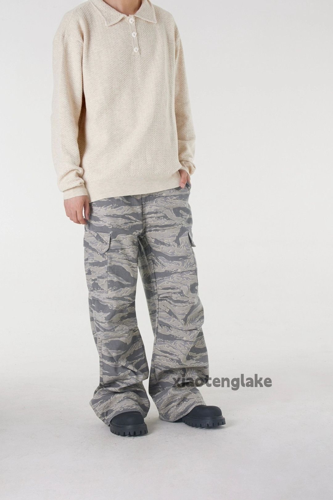 tiger camo skate hiphop loose baggy cargo pants