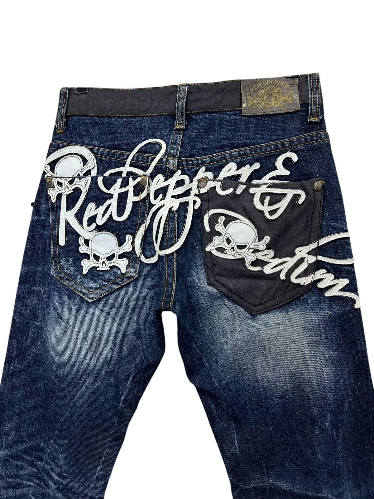 Vintage 🔥Vintage RED PEPPER Skulls Big Spell-out Punk Jeans Size US 30 / EU 46 - 1 Thumbnail