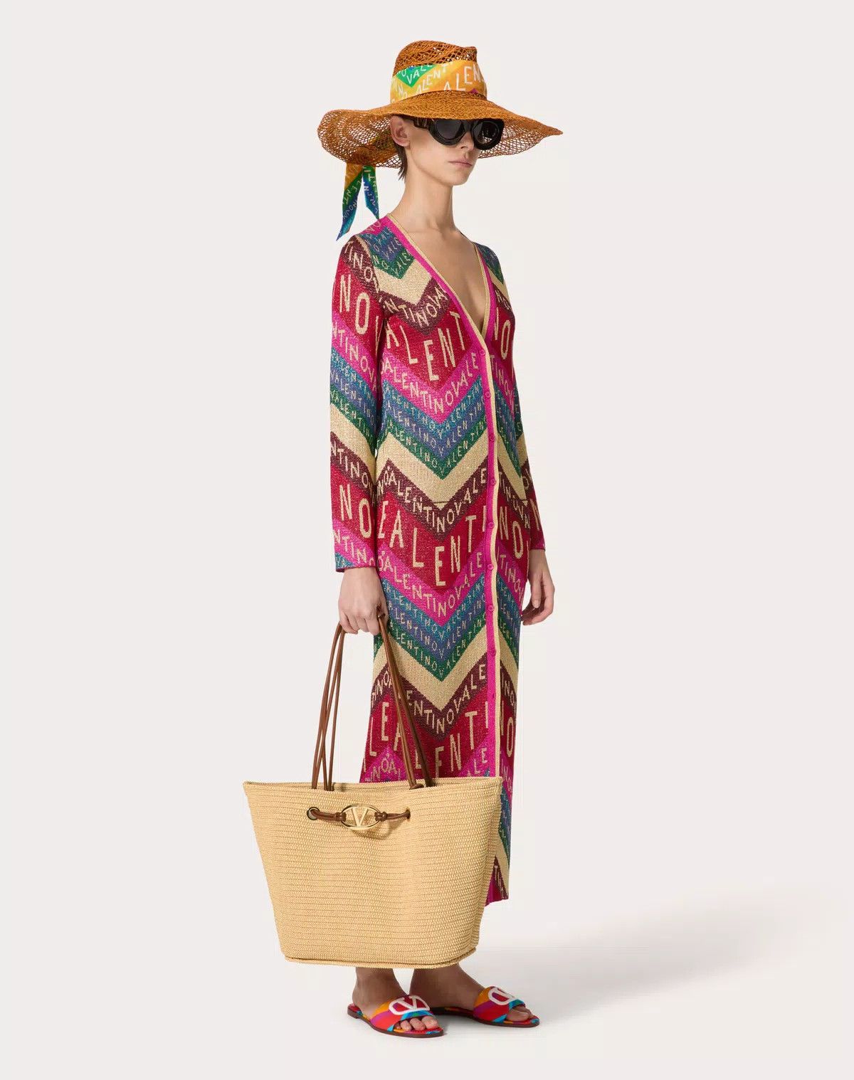 Valentino o1s1wg110625 Size:OS/Escape Large Raffia Bag in Beige Size ONE SIZE - 8 Thumbnail