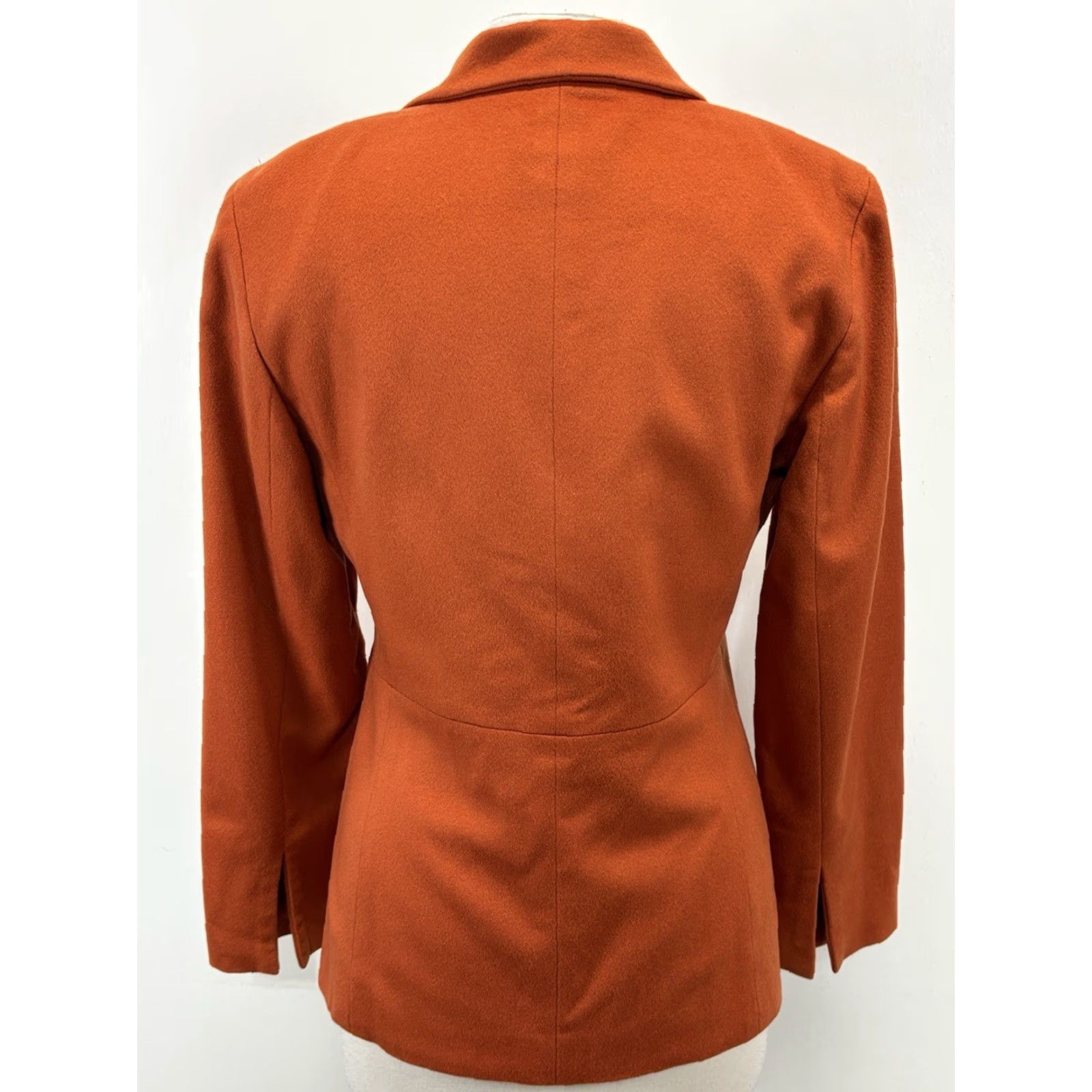 Vintage Nieman Marcus X Loro Piana Blazer Women’s 8 Orange 100% Cashmere Luxury Jacket Size M / US 6-8 / IT 42-44 - 3 Thumbnail