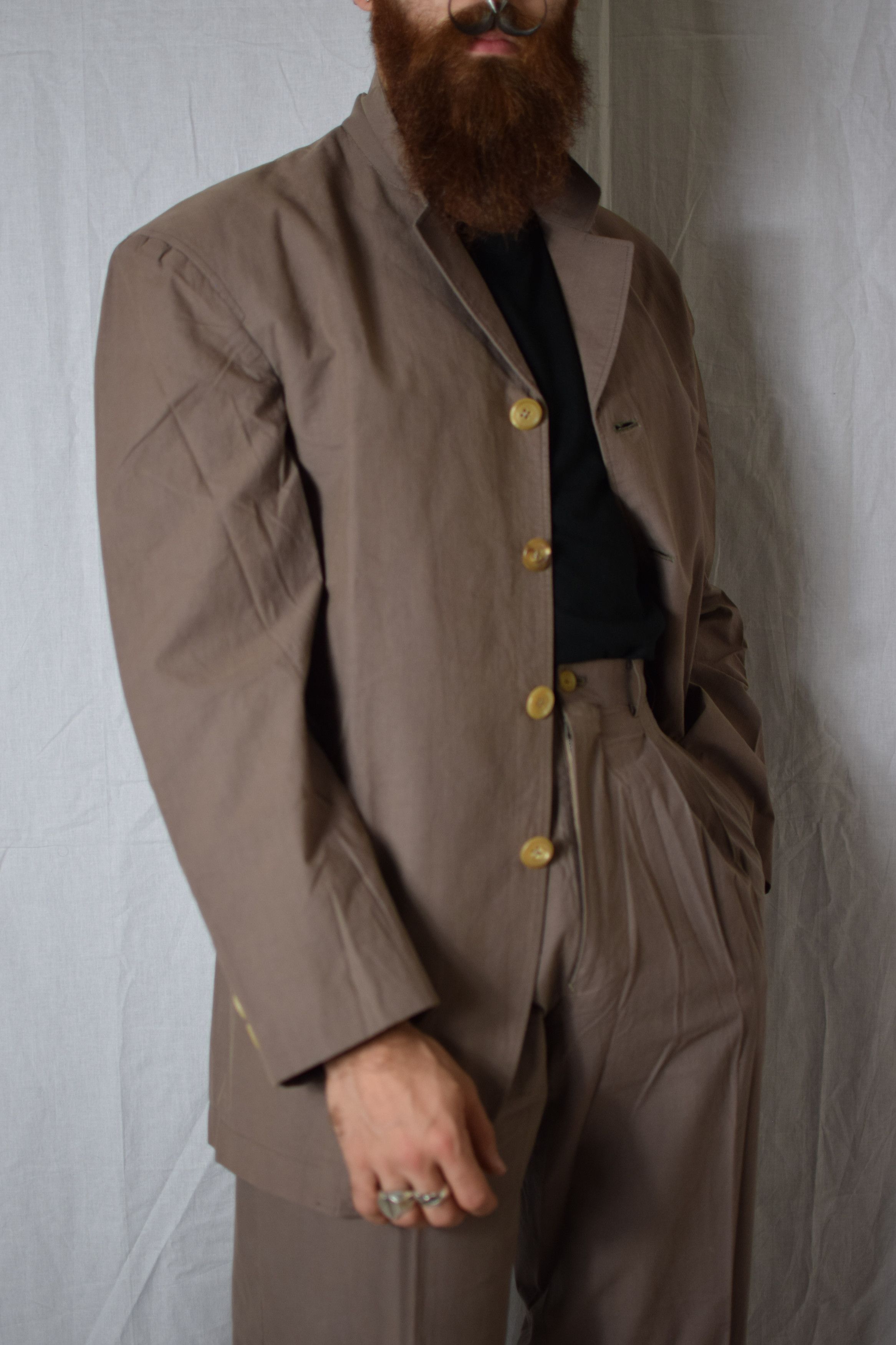 Yohji Yamamoto YYPH Archive Khaki Blazer Size 52R - 5 Thumbnail