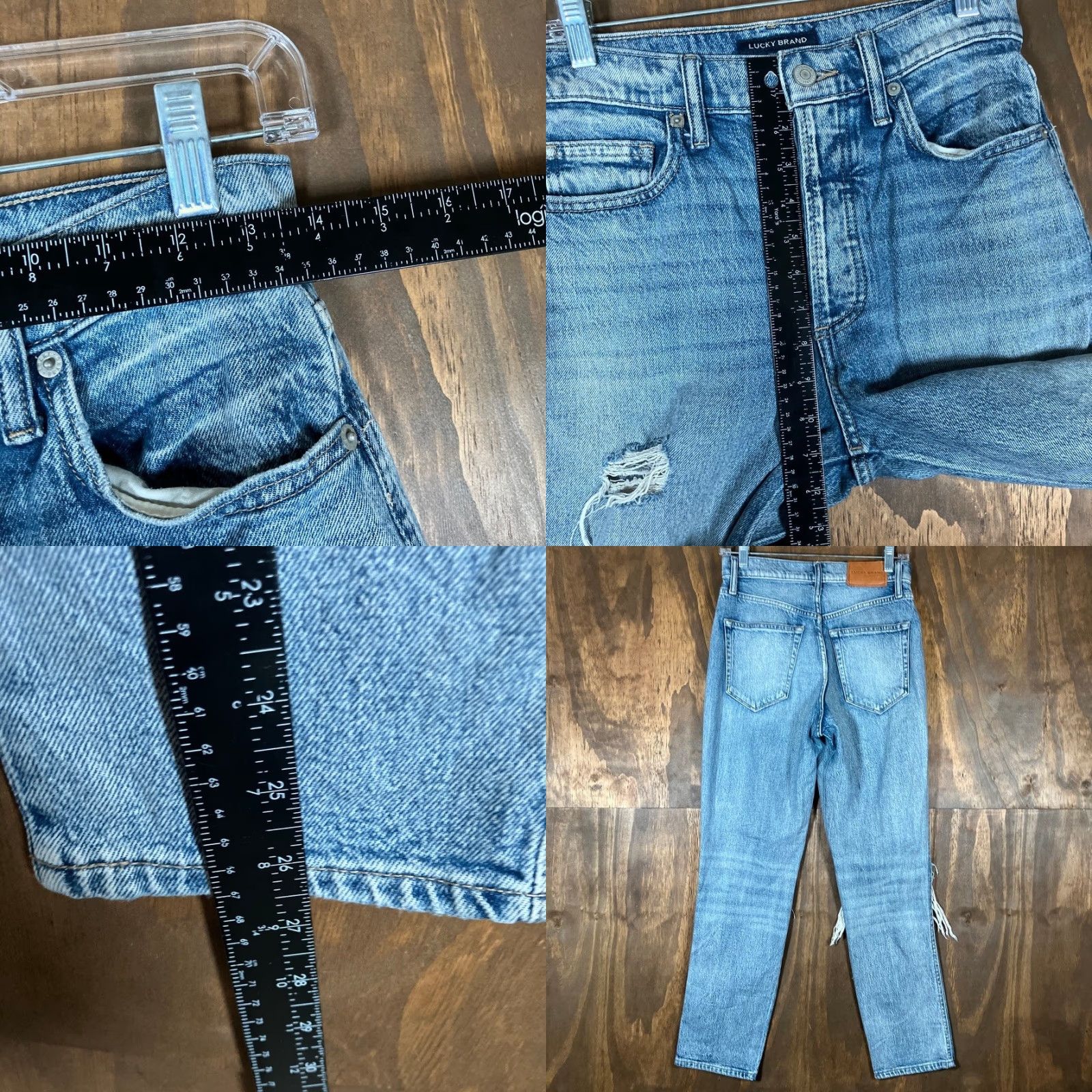 Lucky Brand Lucky Brand Womens Jeans Denim Distressed Drew Mom High Rise Stretch 4 Jeans Womens Size 27" / US 4 / IT 40 - 8 Thumbnail