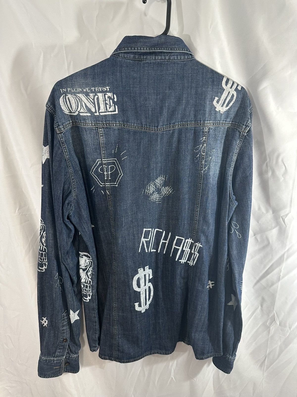 Philipp Plein Philipp Plein Denim Shirt Size US XL / EU 56 / 4 - 6 Thumbnail