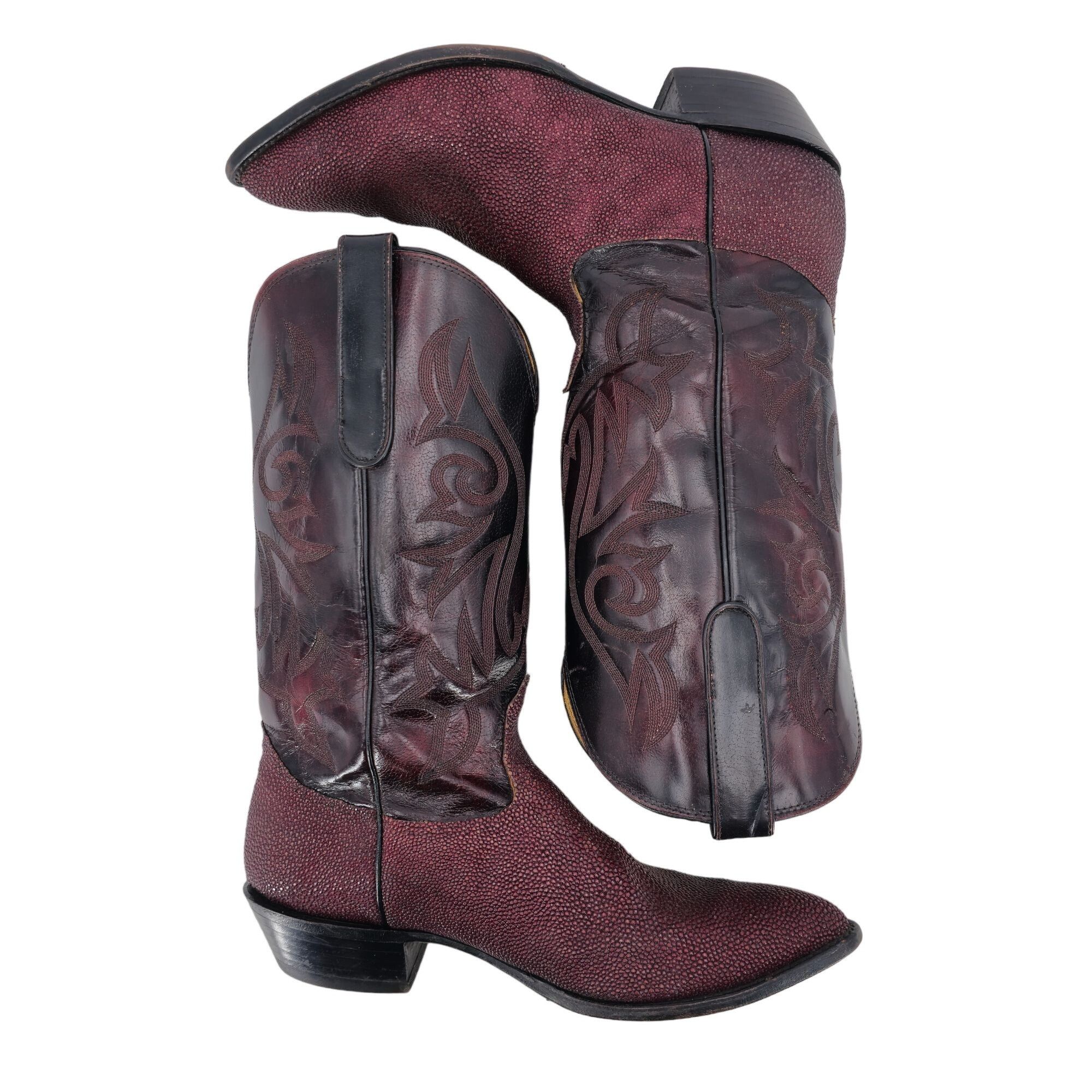Nocona Nocona Stingray Red Mens Size 11.5D Maroon Burgundy Leather Size US 11.5 / EU 44-45 - 8 Thumbnail