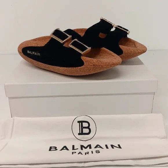 Balmain Balmain Womens Black Chunky Sole Flip Flop Sandals -EU37/US7 Size US 7 / IT 37 - 1 Thumbnail