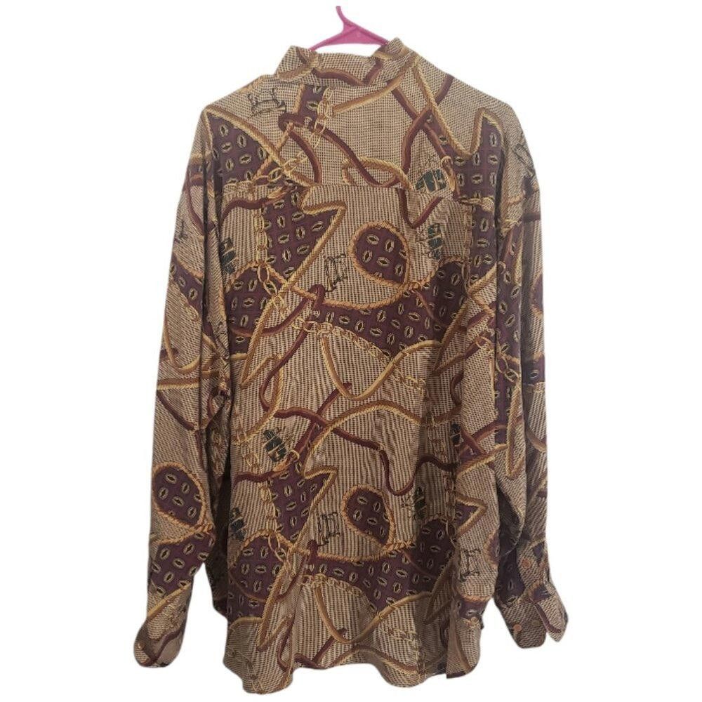 Designer CT1855 The Sharper Image Vintage 100% Silk Men's Shirt XL Size US XL / EU 56 / 4 - 3 Thumbnail