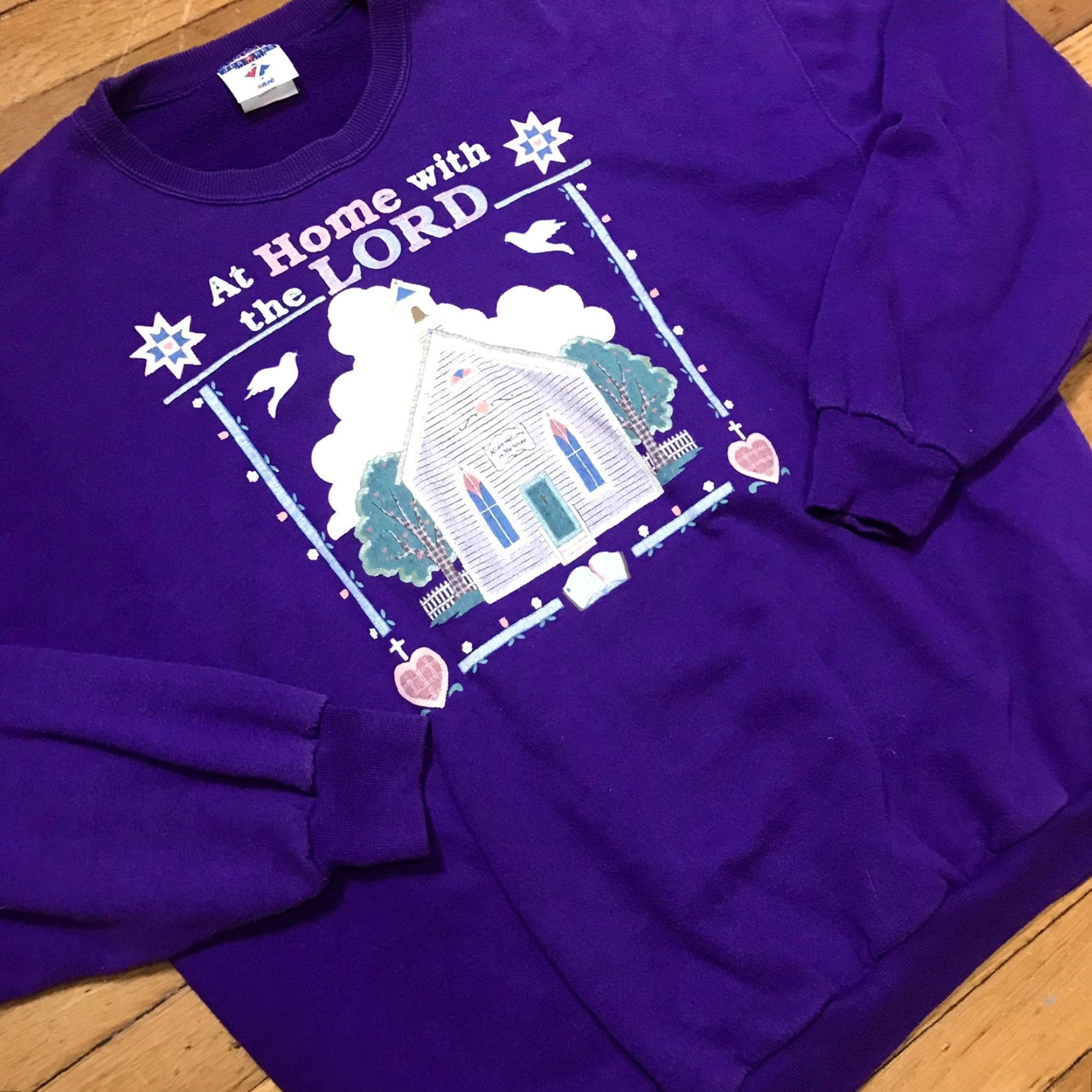 Jerzees VINTAGE Jerzees Crewneck Sweatshirt XL Purple Women Size XL / US 12-14 / IT 48-50 - 3 Thumbnail