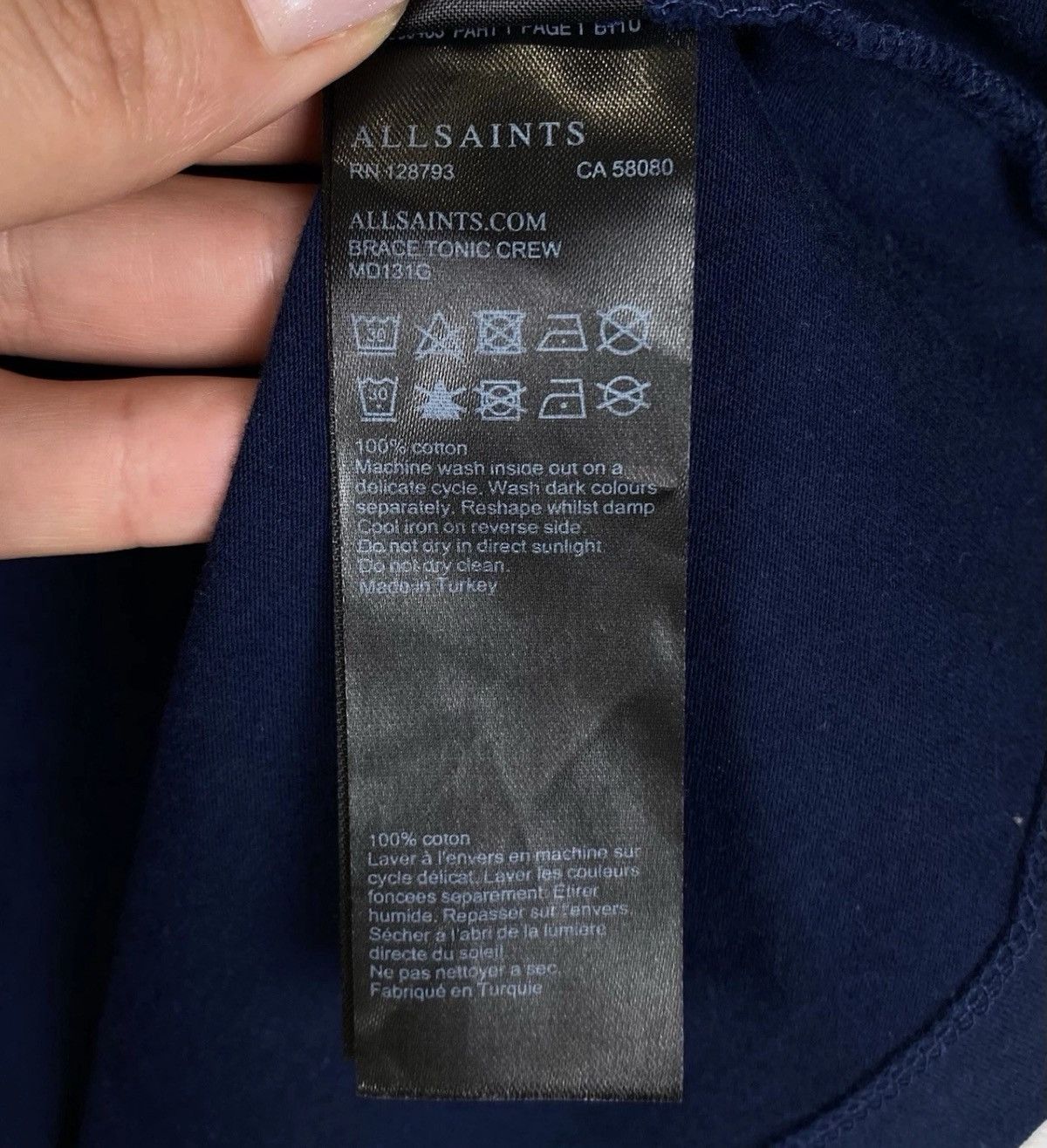 Allsaints Allsaints Brace Tonic Crew Neck T-shirt Blue Short Sleeve Size US M / EU 48-50 / 2 - 8 Thumbnail