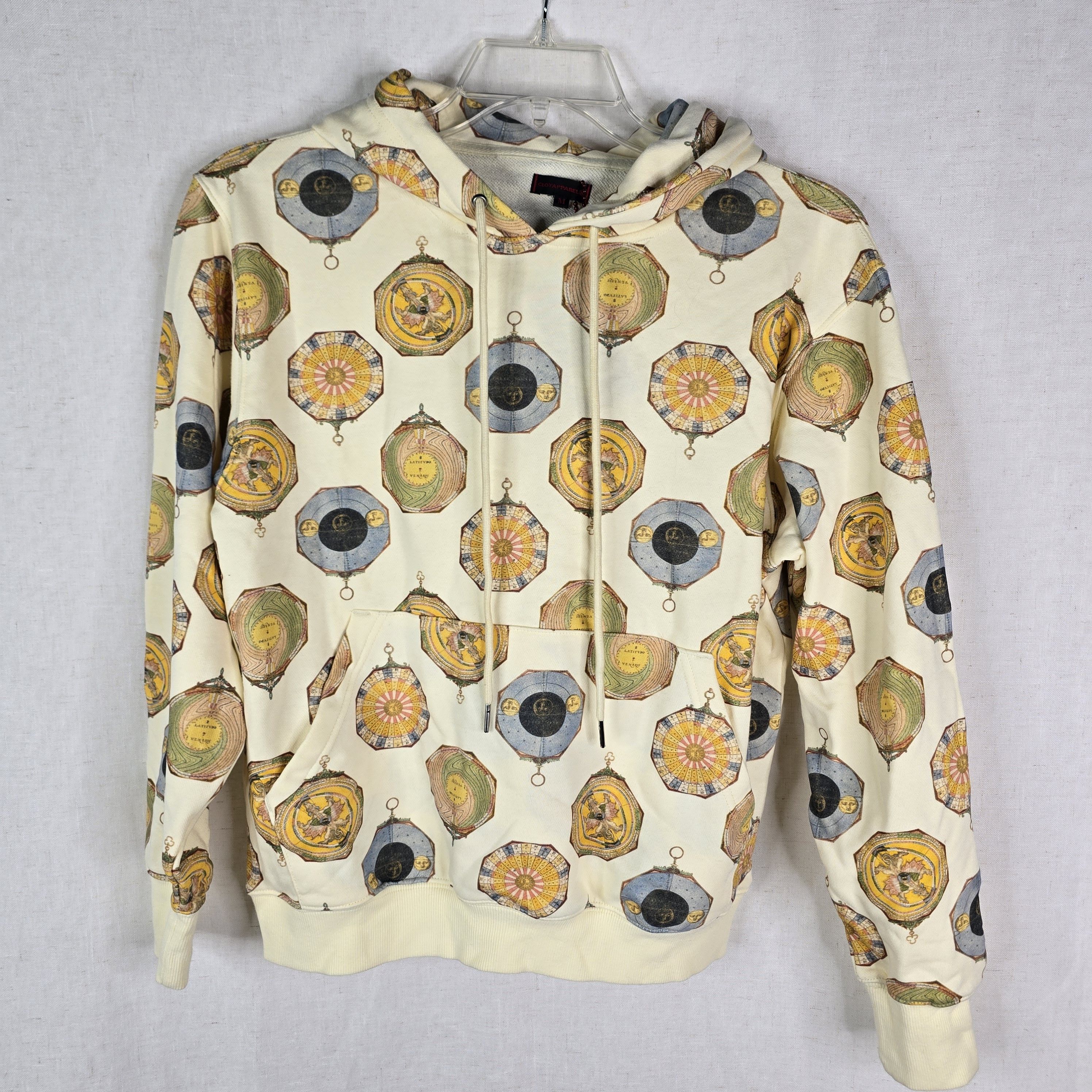 CLOT Clot Mens Medium Compass Pullover Yellow Cream White Hoodie Size US M / EU 48-50 / 2 - 1 Thumbnail