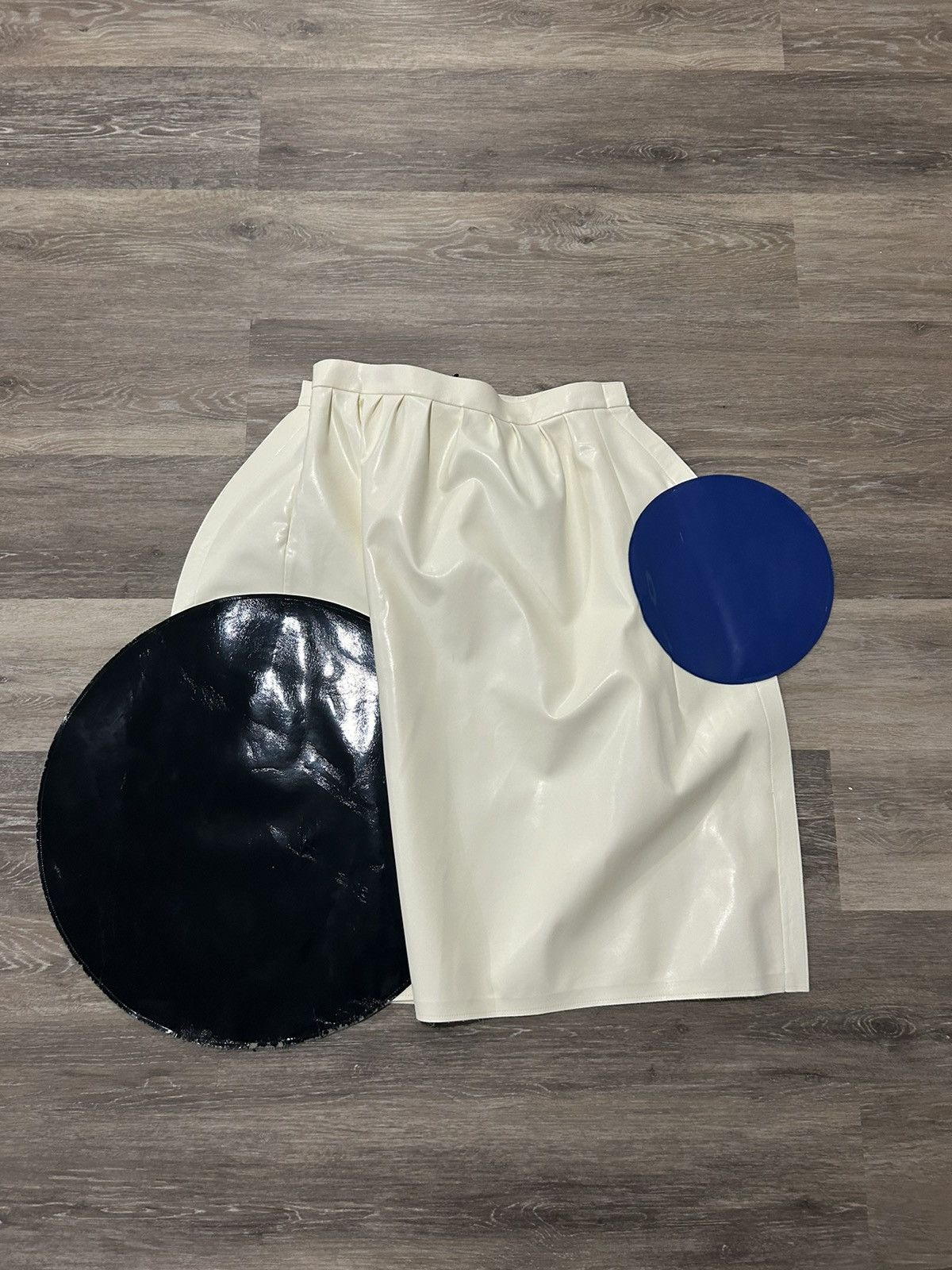 Comme des Garcons × Junya Watanabe Junya Watanabe Comme Des Garçons White Circle Appliqué Skirt Size 32" / US 10 / IT 46 - 2 Thumbnail