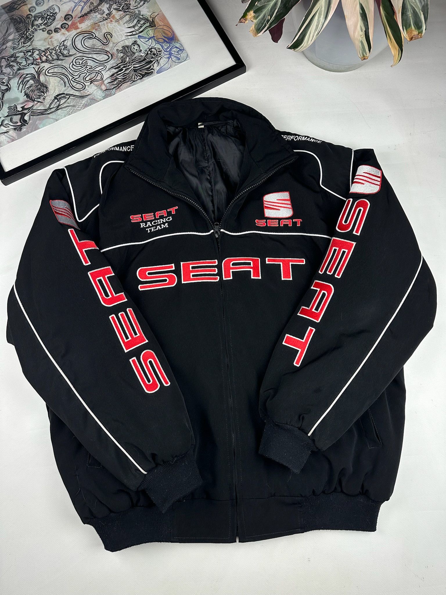 NASCAR SEAT Vintage Bomber Jacket 90s Rare F1 Nascar Streetwear Size US XL / EU 56 / 4 - 5 Thumbnail